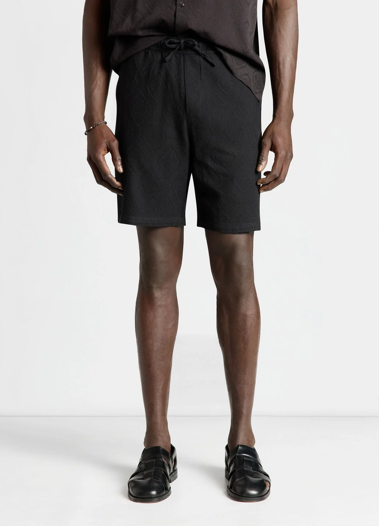 Pantaloncini jogger jacquard con coulisse - Image 2