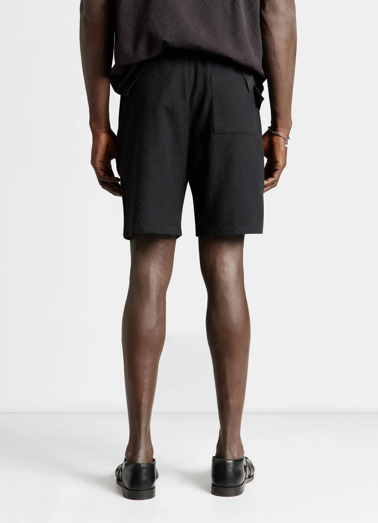 Pantaloncini jogger jacquard con coulisse - Image 3