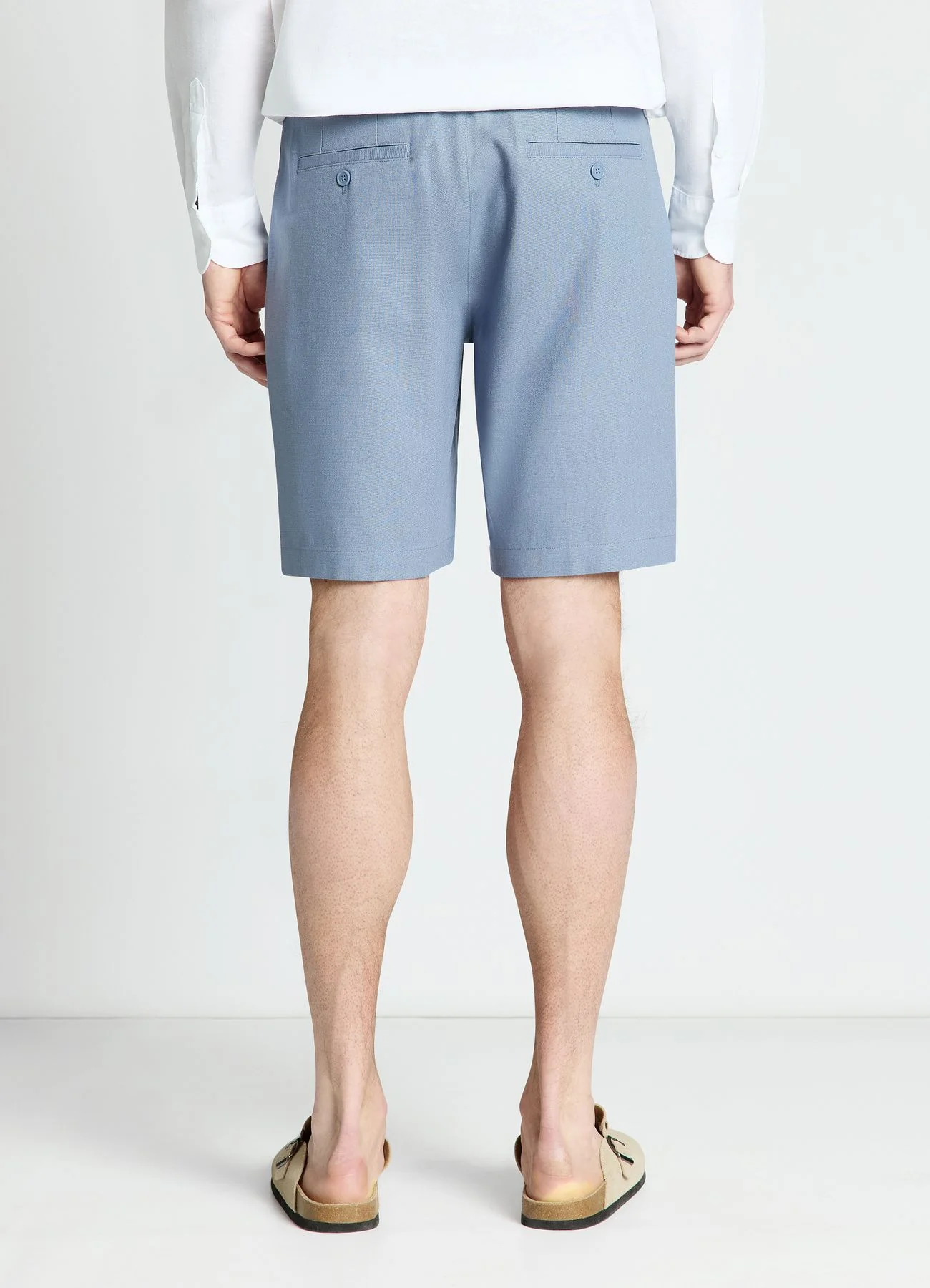 Pantaloncini jogger misto lino tinta unita - Image 3
