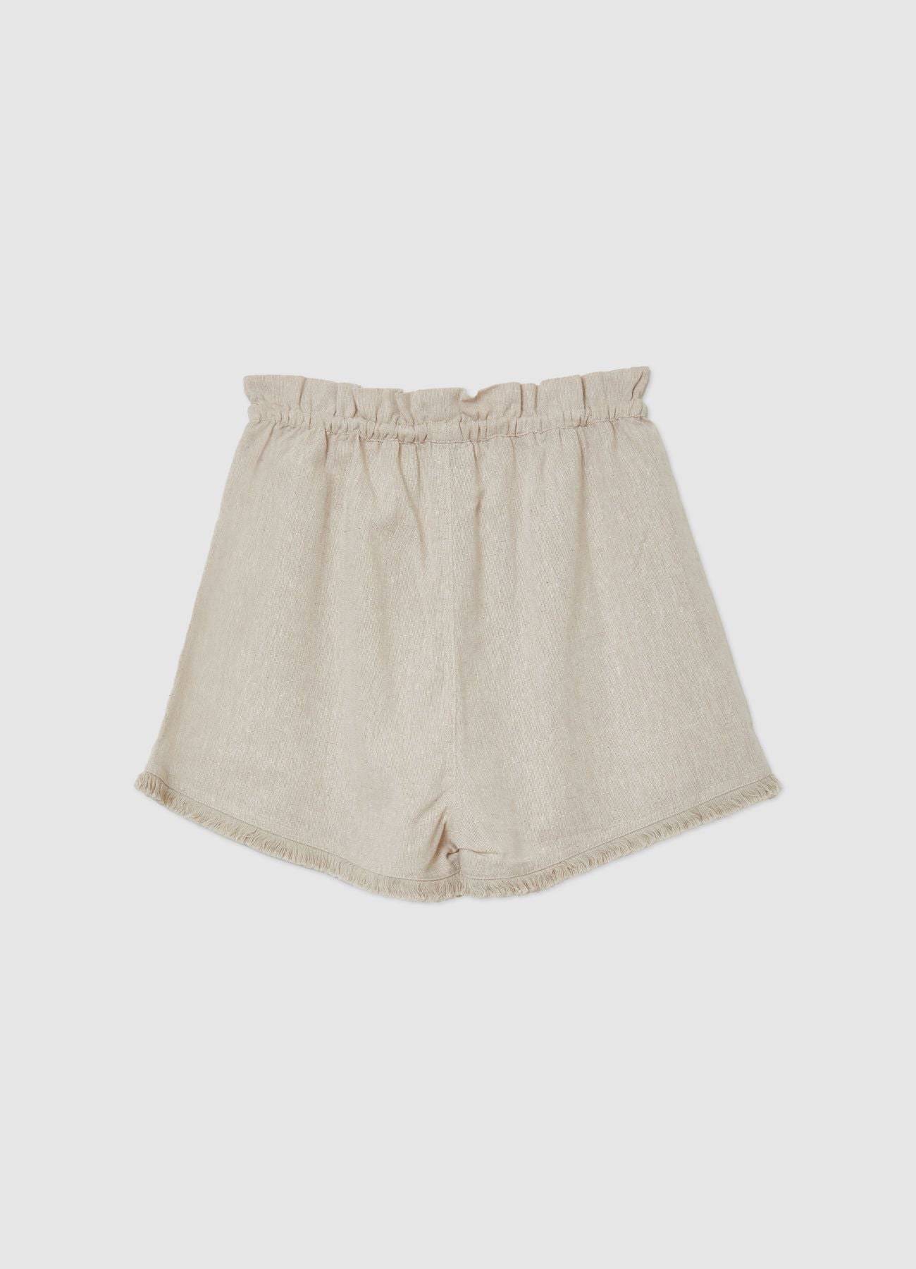 Pantaloncini misto lino frange - Image 4