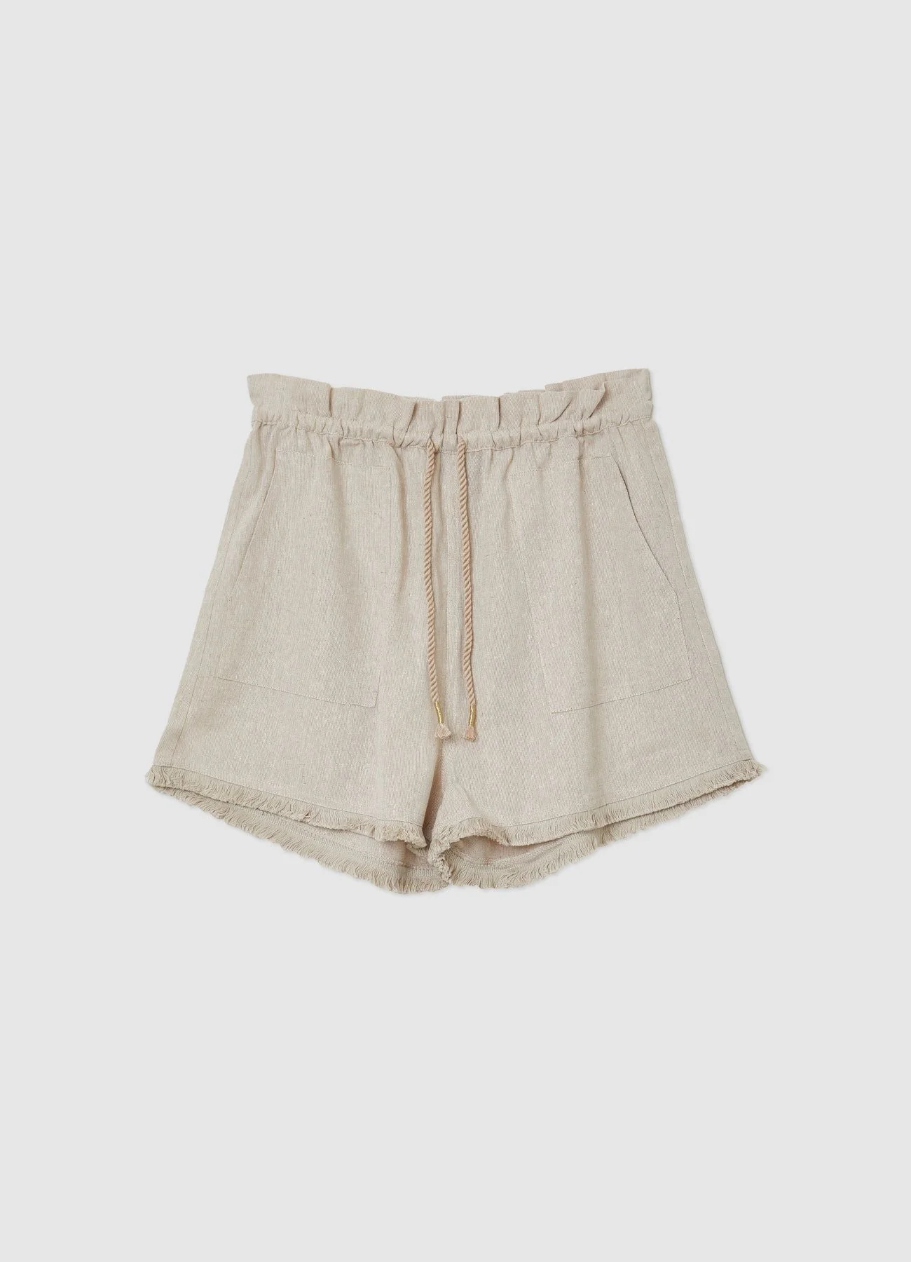 Pantaloncini misto lino frange - Image 6