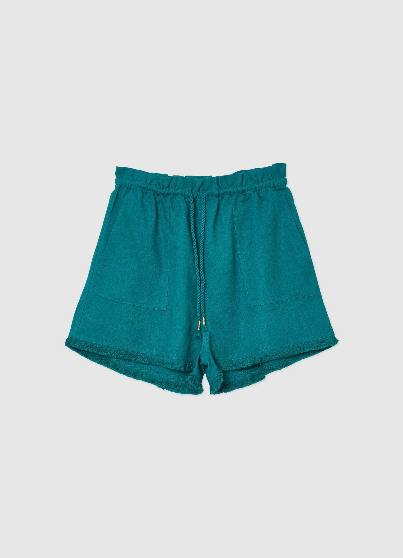 Pantaloncini misto lino frange - Image 4