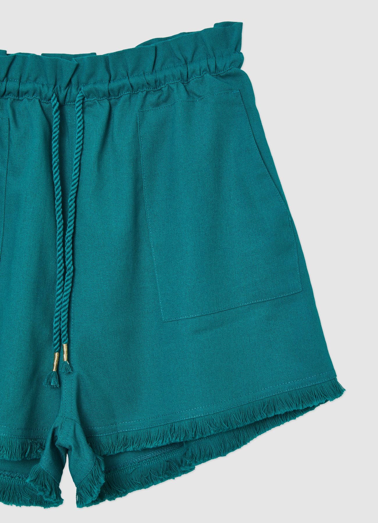 Pantaloncini misto lino frange - Image 6