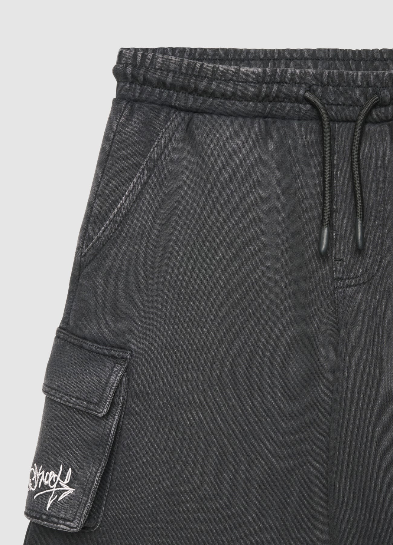 Pantaloncini over cargo con coulisse e ricamo - Image 3