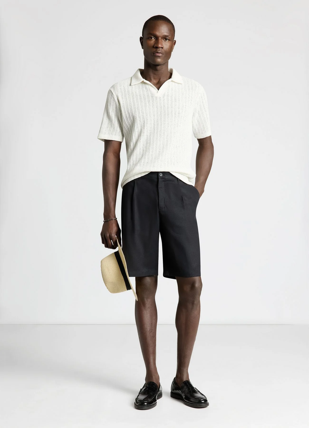Pantaloncini wide in misto lino