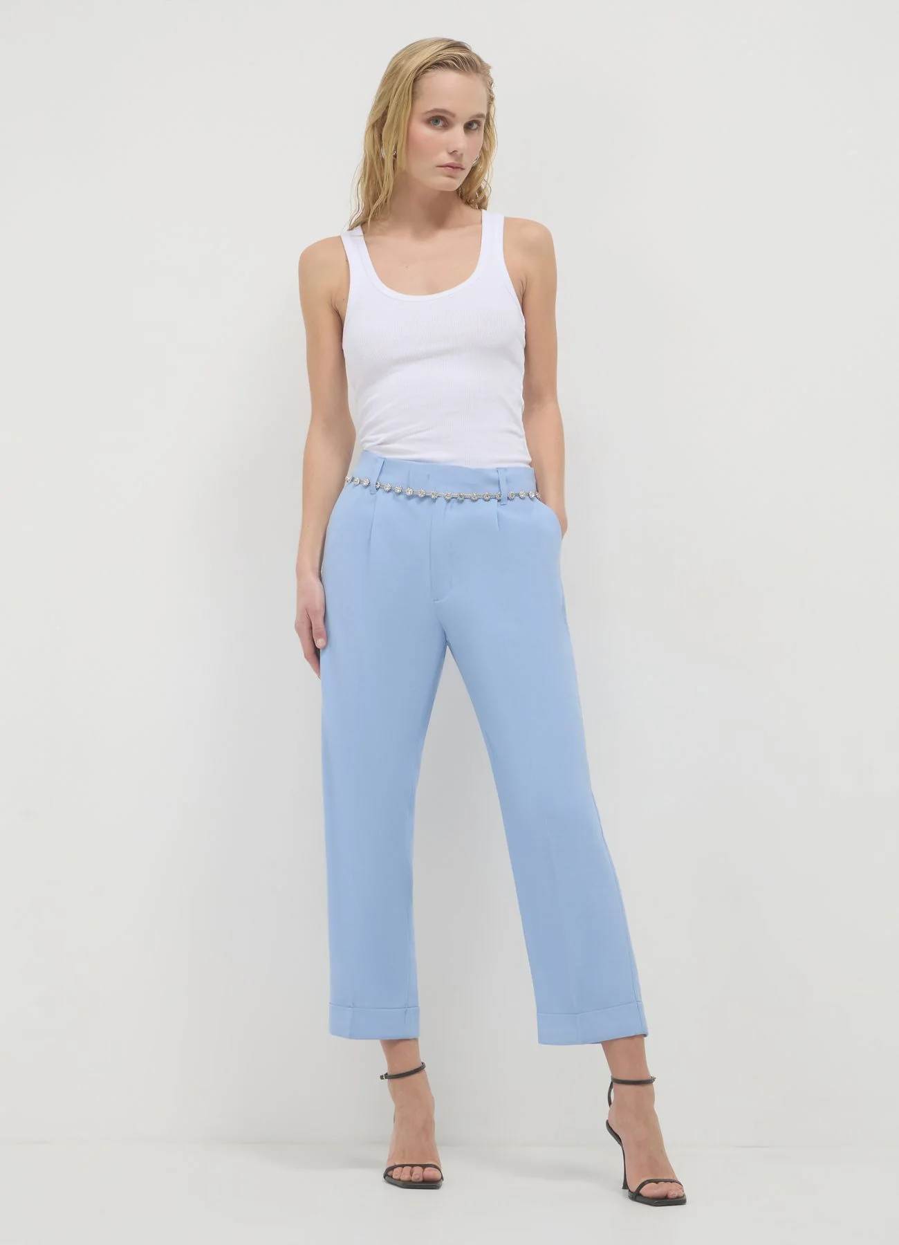 Pantalone classico con risvolto
