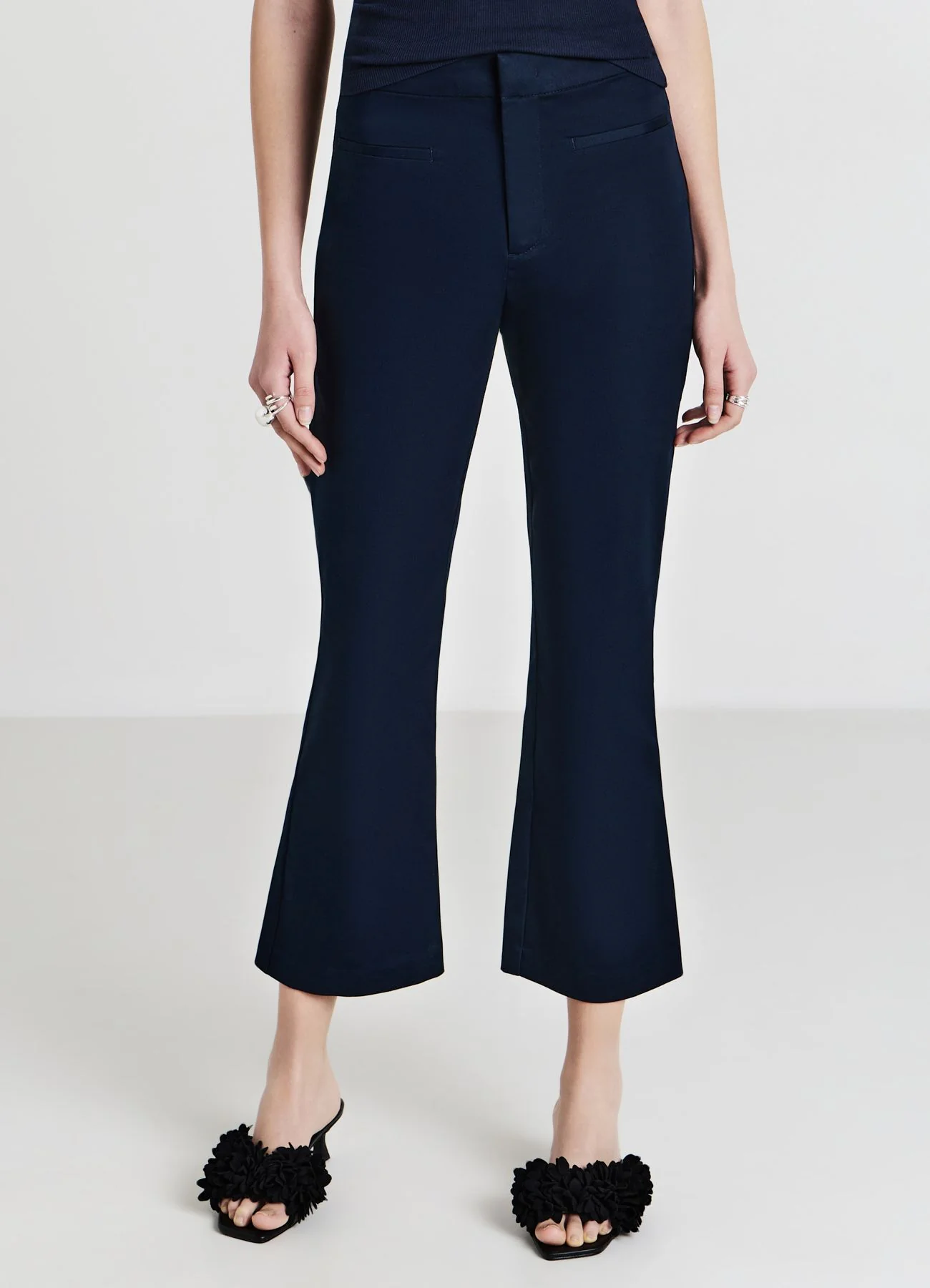 Pantalone cropped flare in rasatello - Image 2