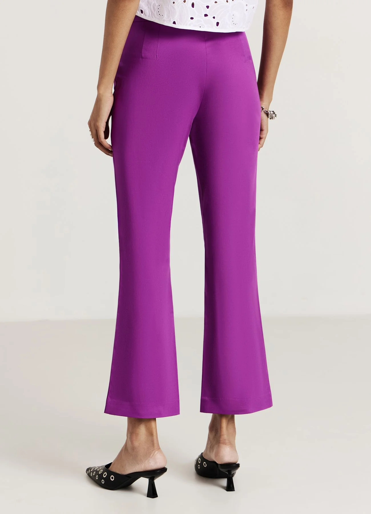 Pantalone cropped flare in rasatello