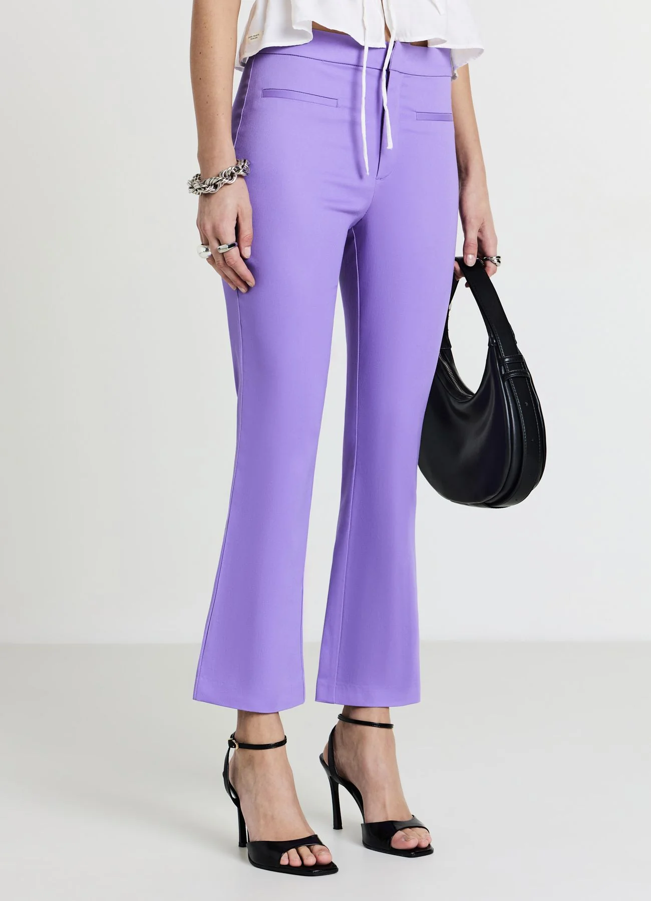 Pantalone cropped flare in rasatello - Image 3