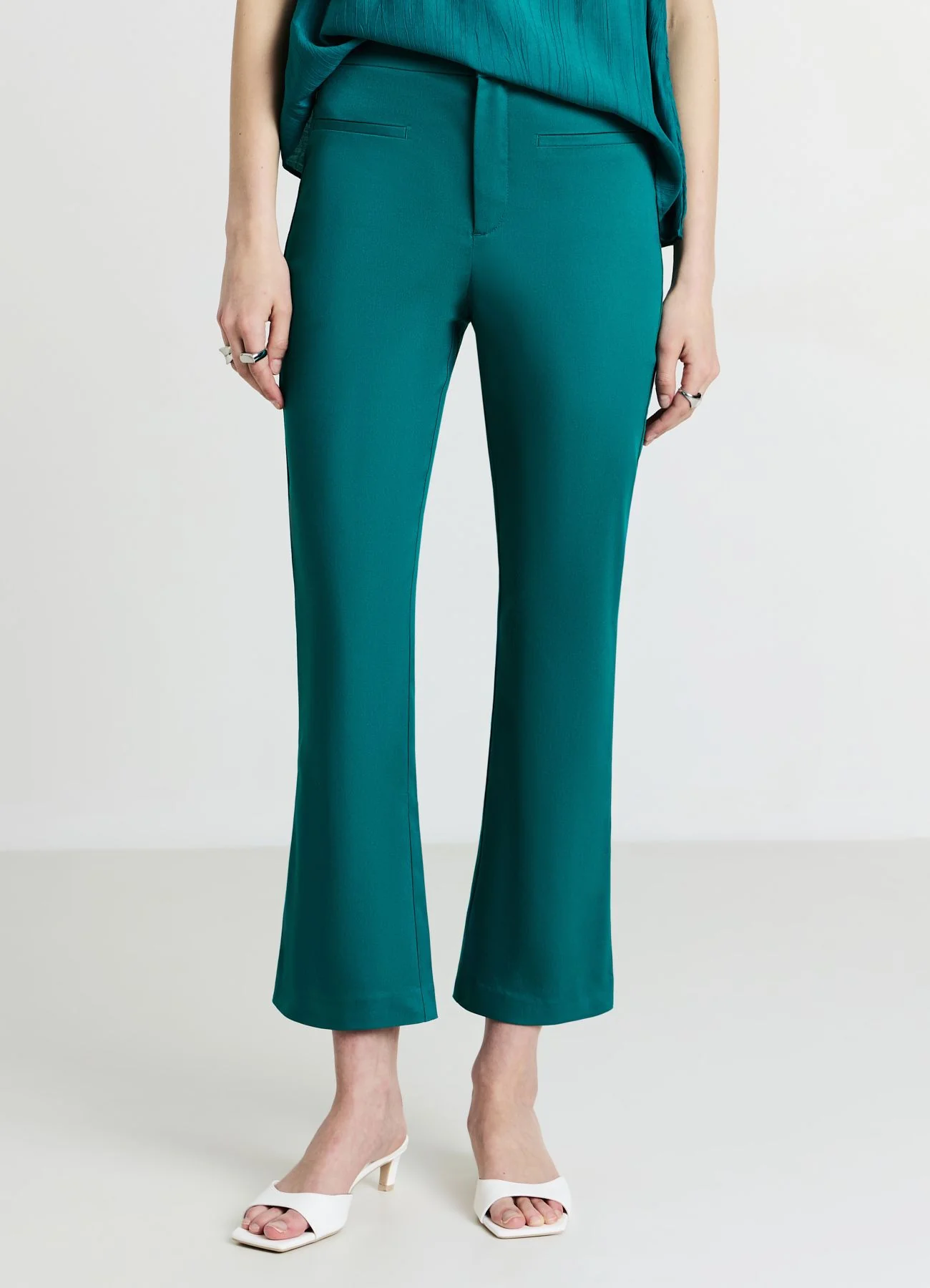 Pantalone cropped flare in rasatello - Image 2
