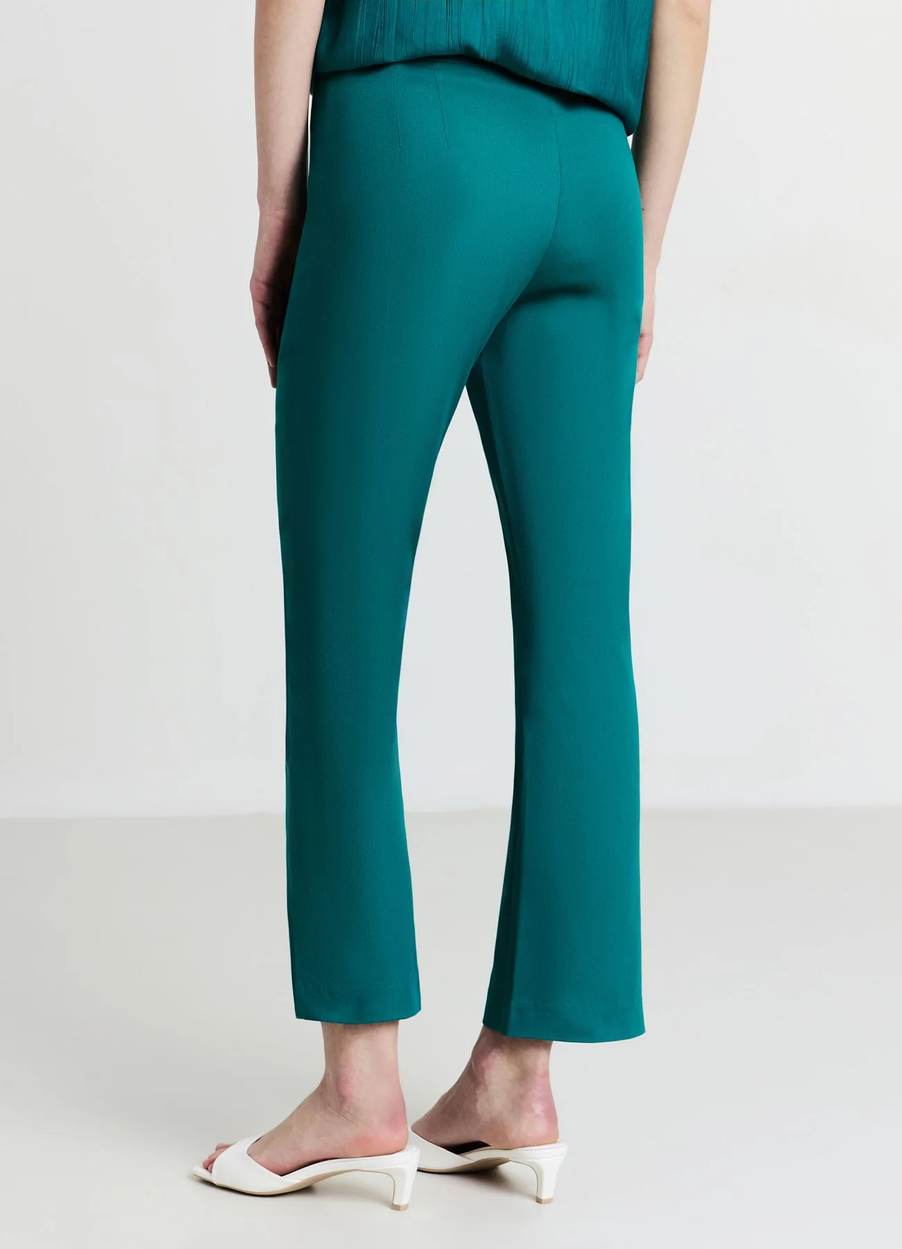 Pantalone cropped flare in rasatello - Image 3