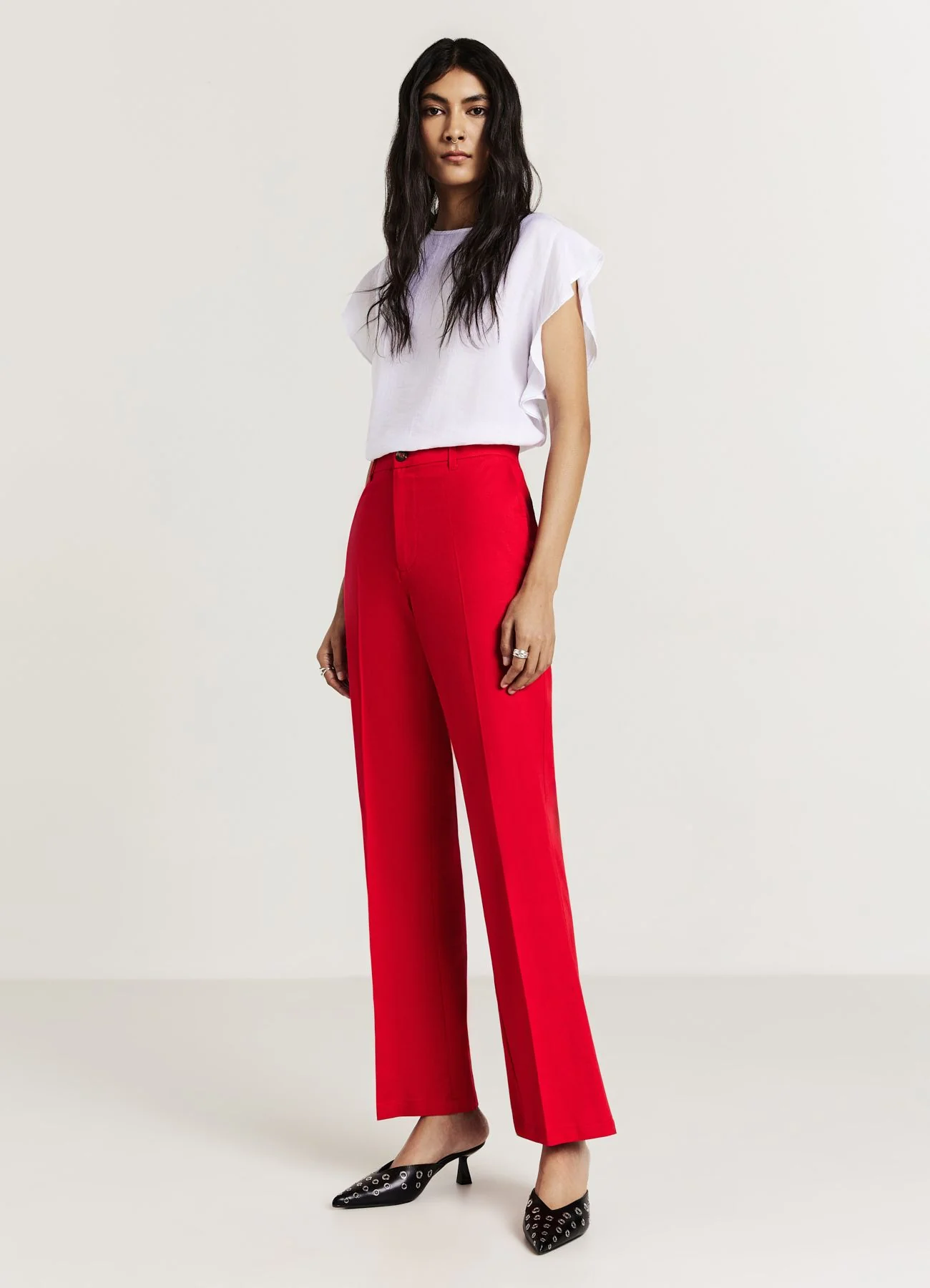 Pantalone flare in cotone - Image 2