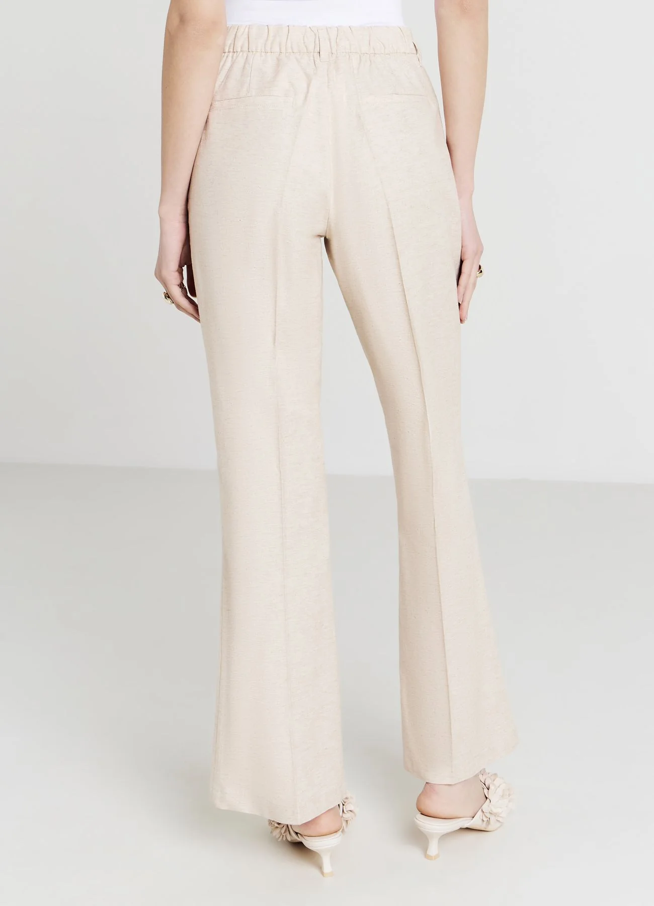 Pantalone flare in cotone