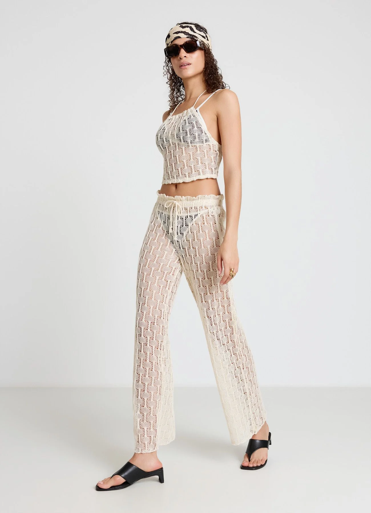 Pantalone lungo in pizzo