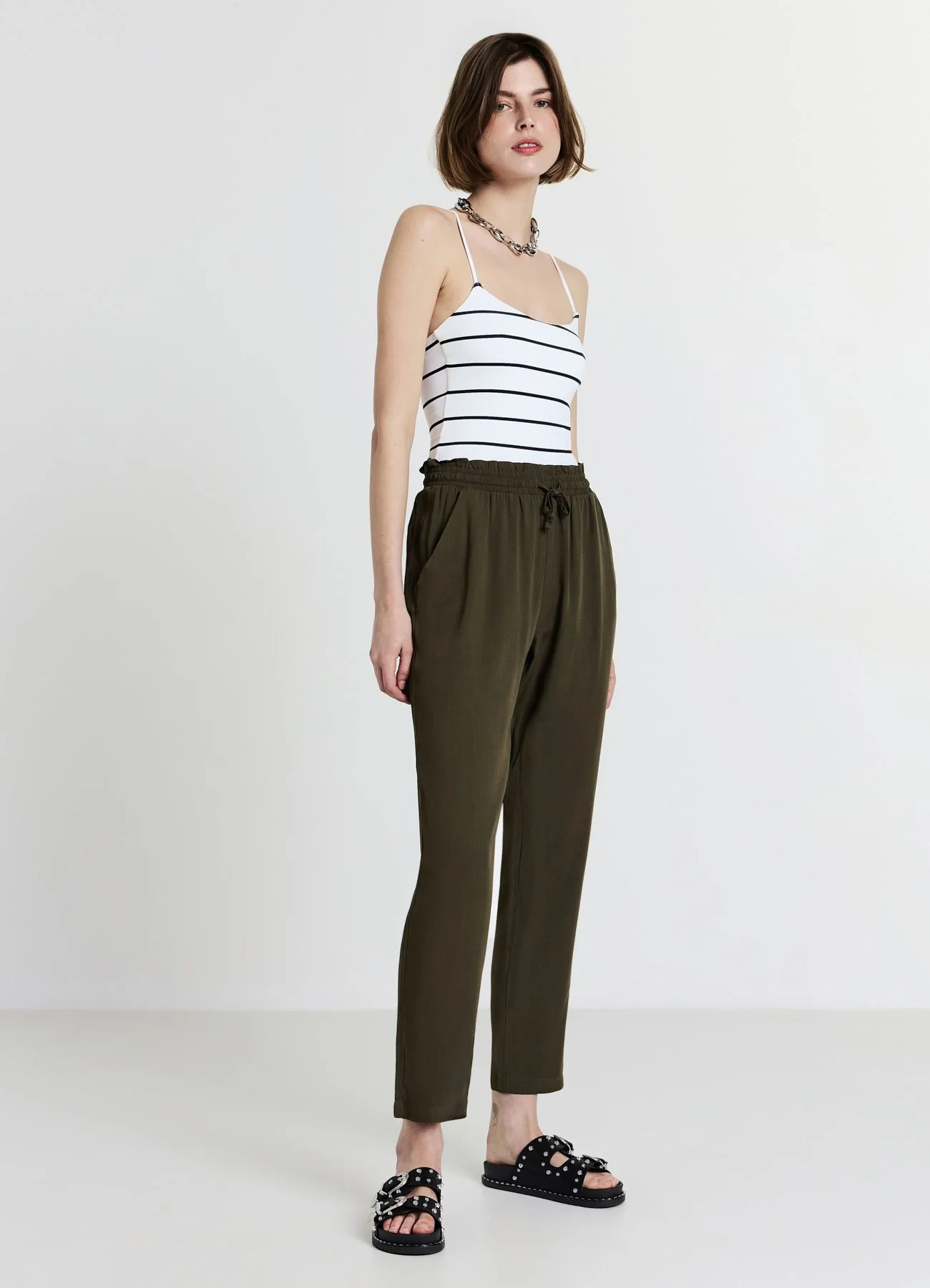 Pantalone lungo tinta unita