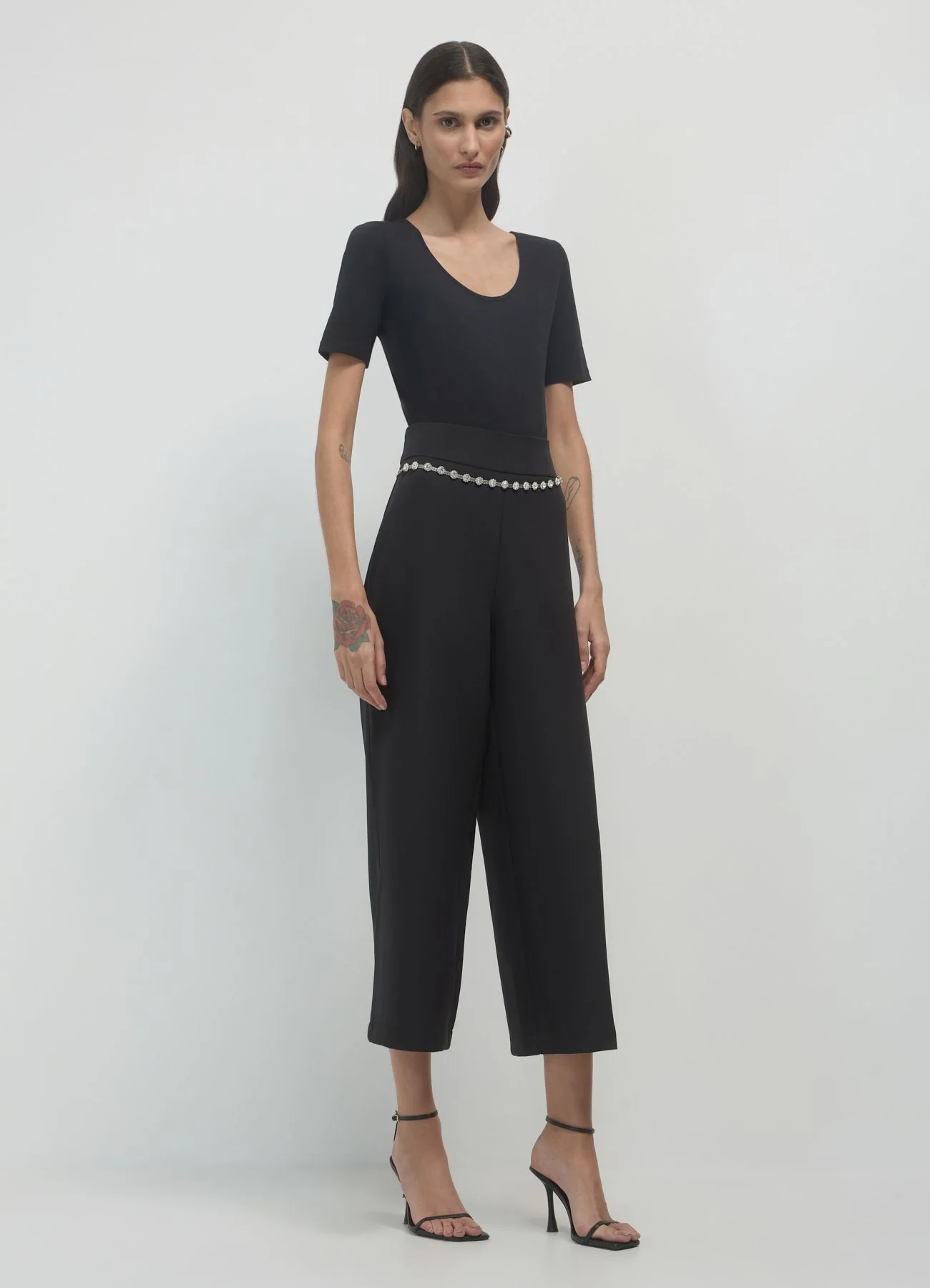 Pantalone palazzo cropped - Image 3