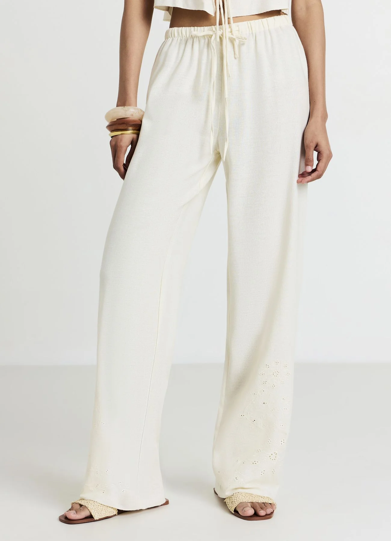 Pantalone palazzo ricami