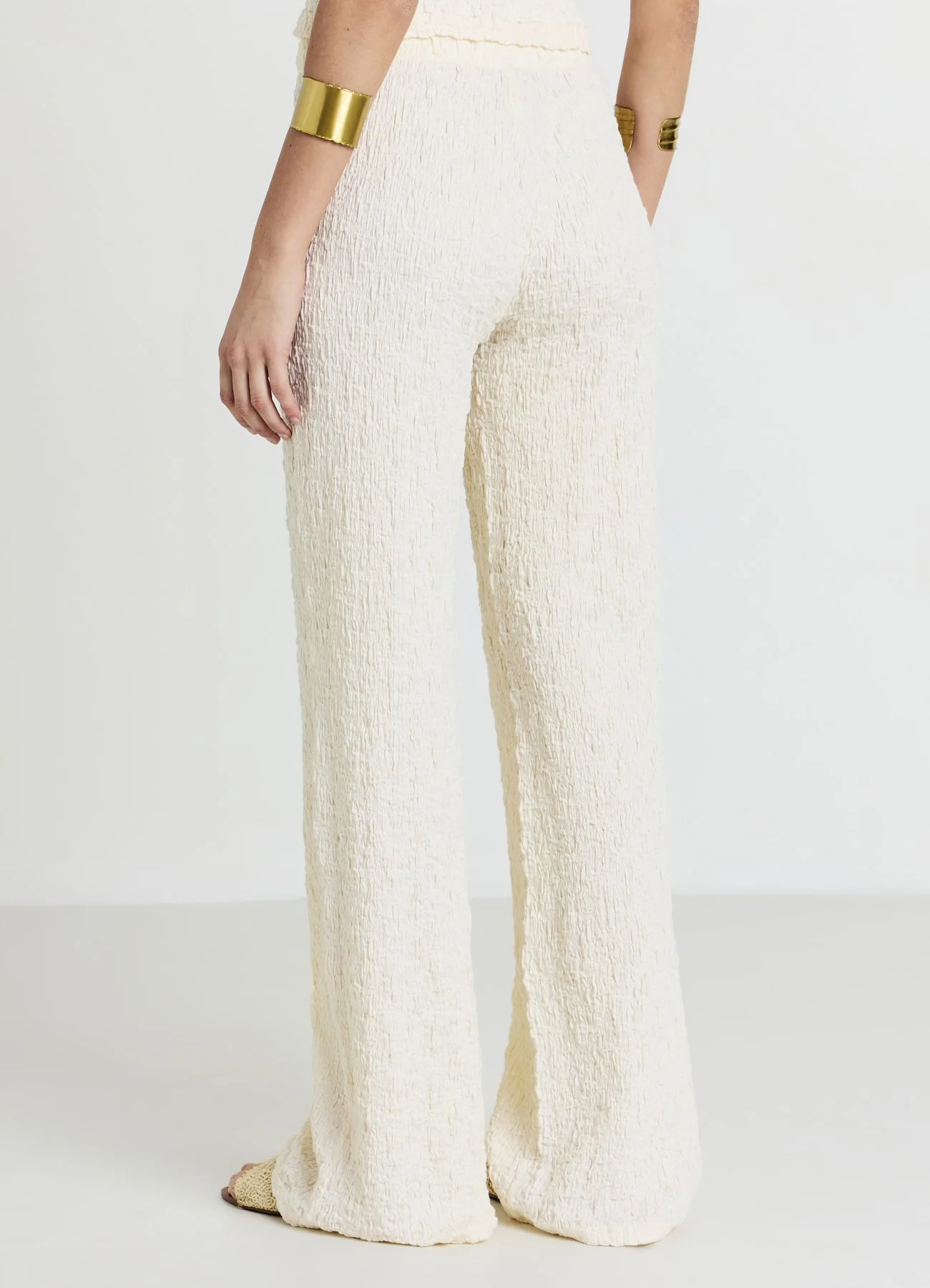Pantalone palazzo tessuto bubble