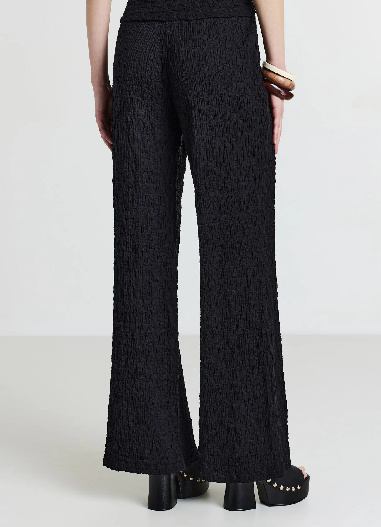Pantalone palazzo tessuto bubble