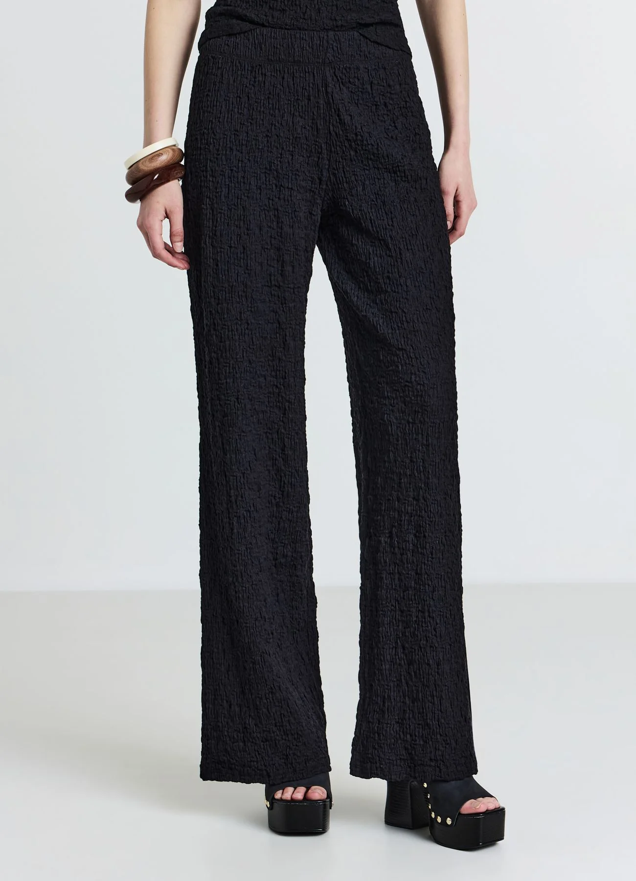 Pantalone palazzo tessuto bubble - Image 2