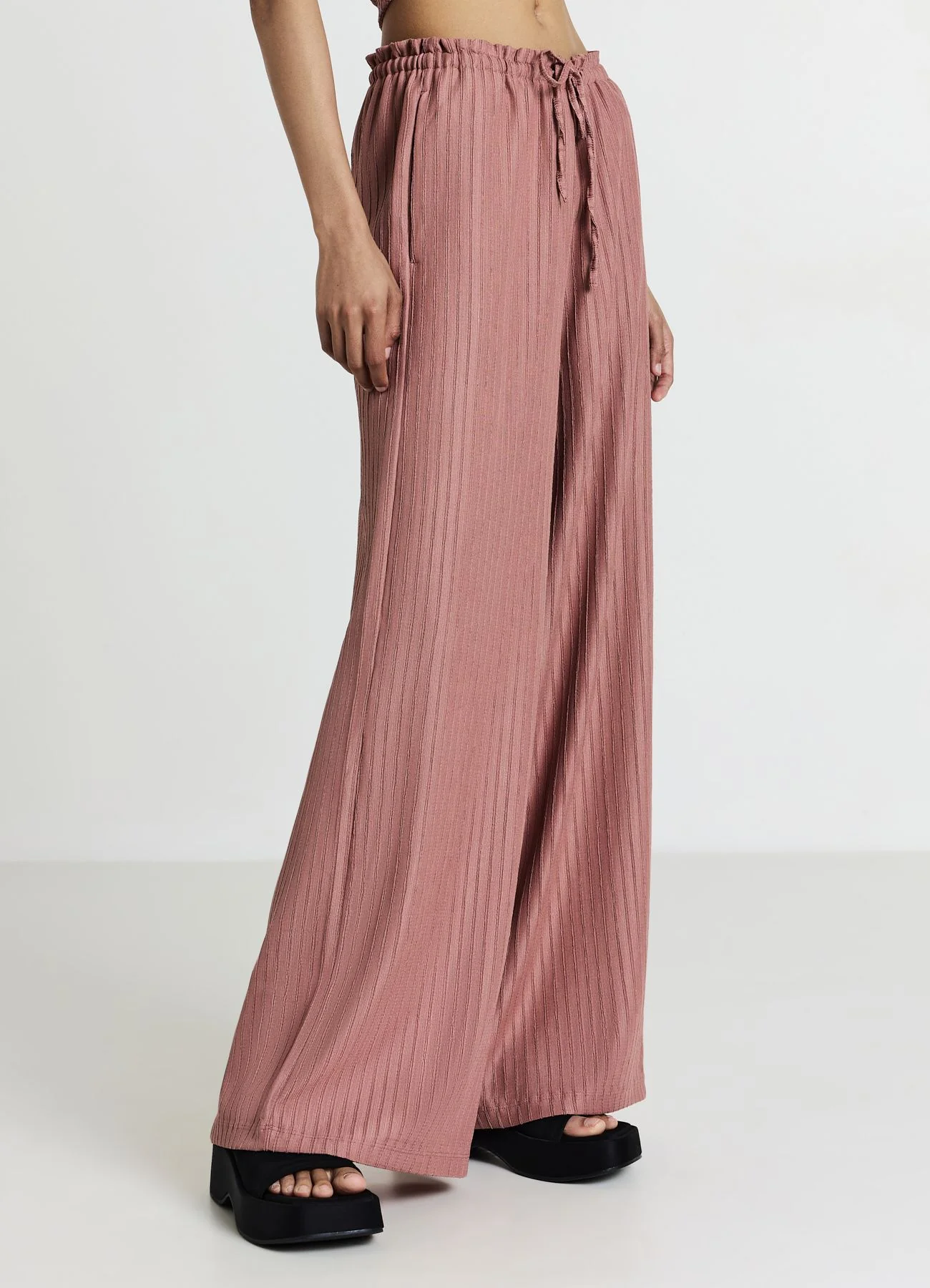 Pantalone palazzo tessuto in rilievo - Image 3