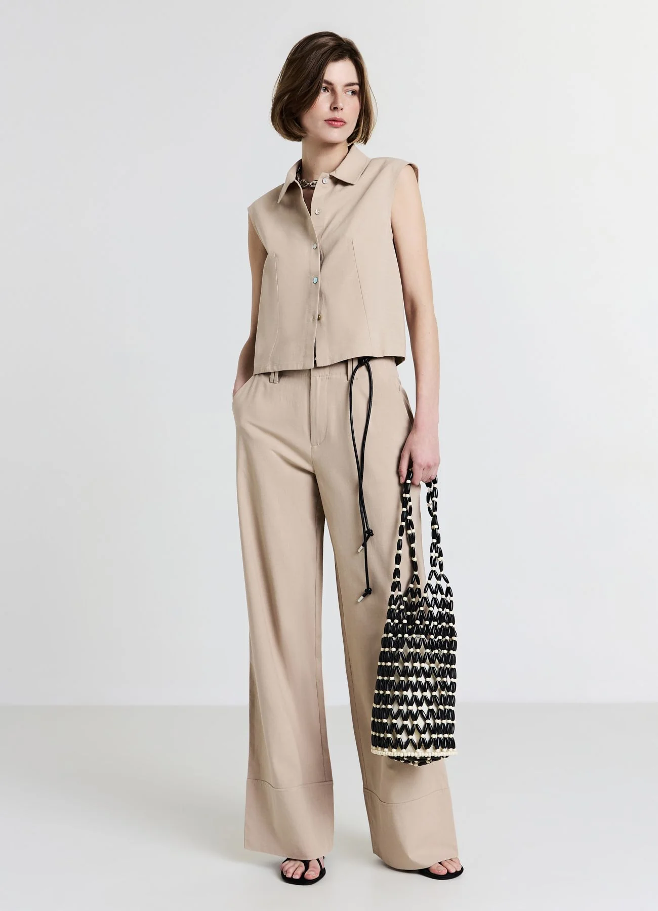 Pantalone palazzo tinta unita
