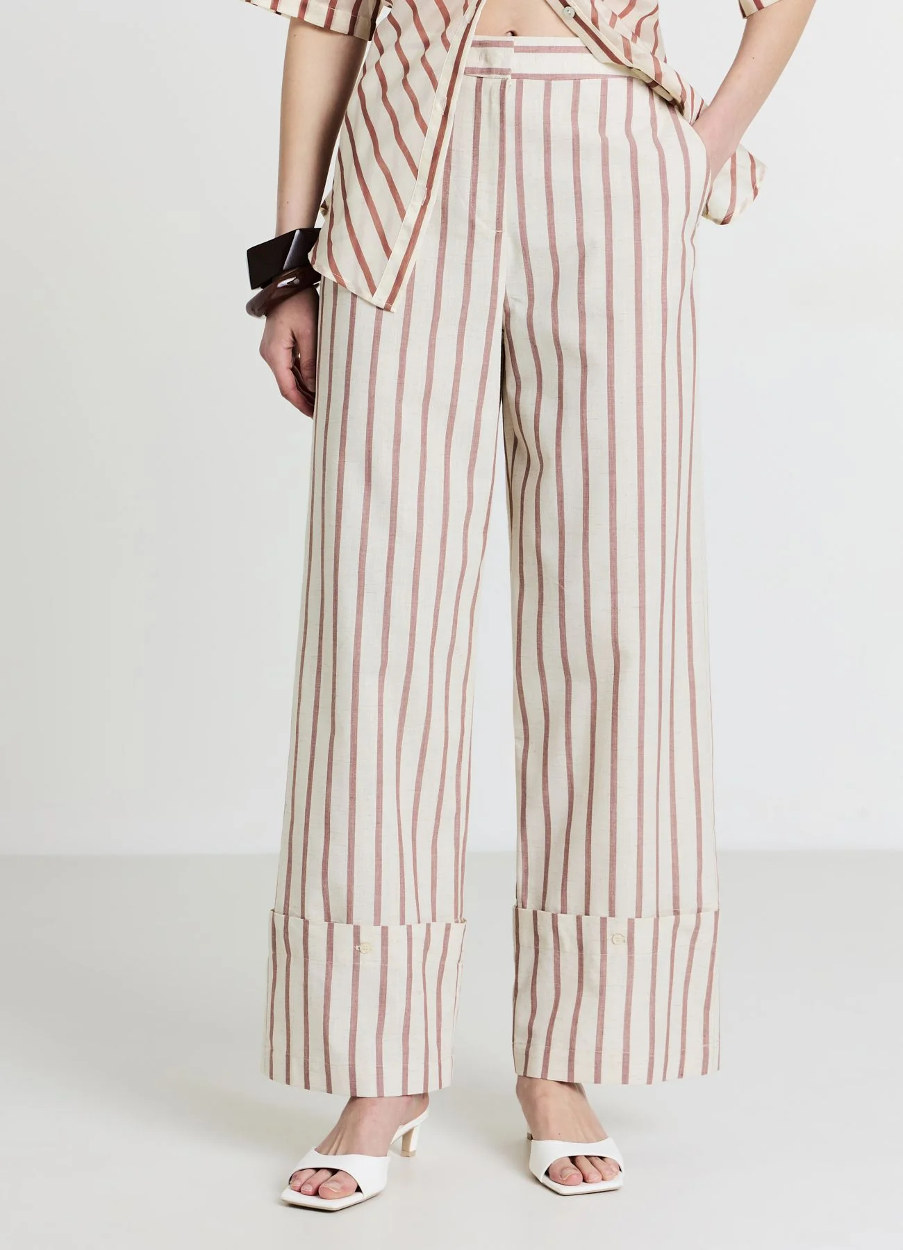Pantalone straight a righe - Image 3
