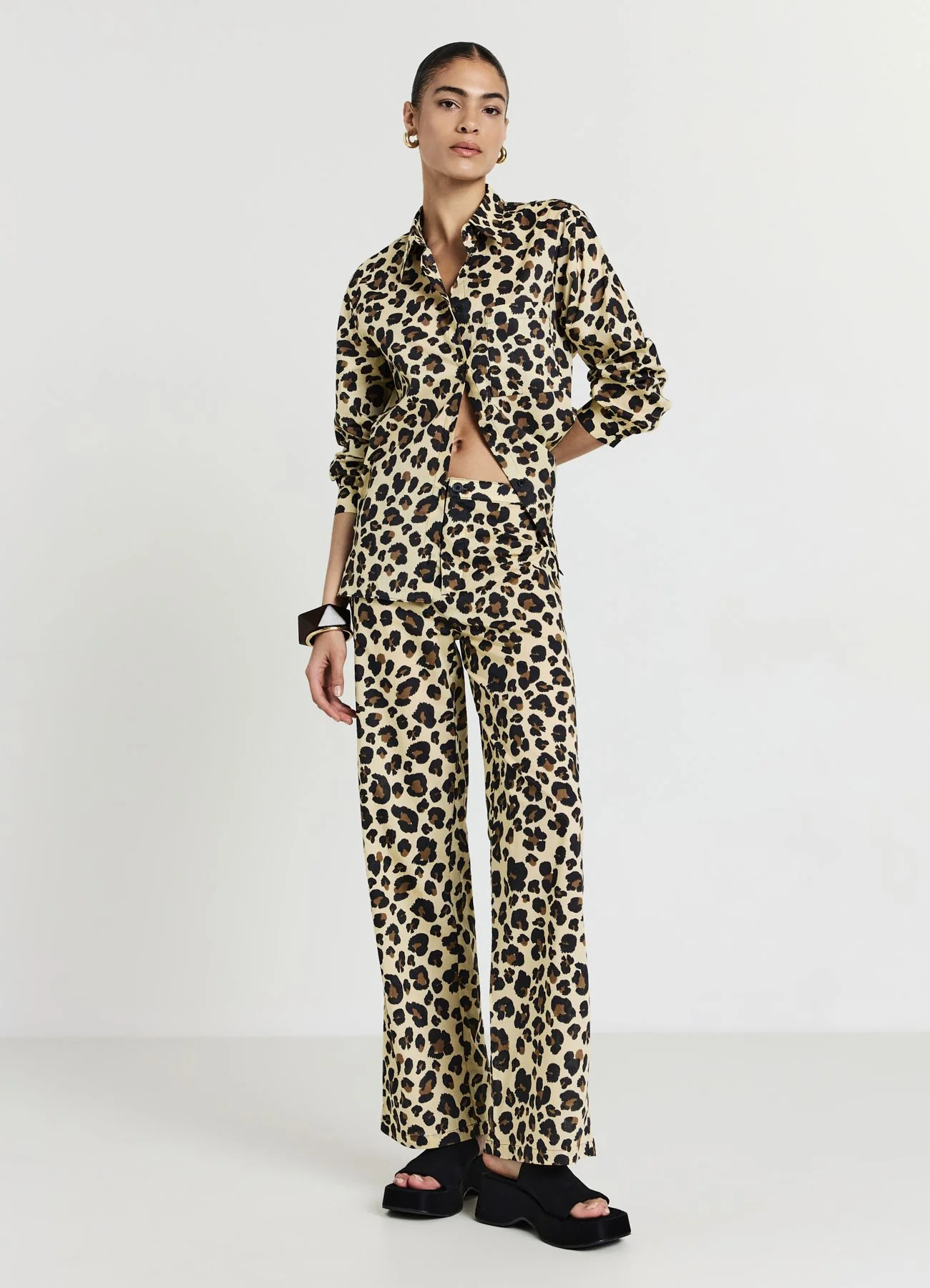 Pantalone straight animalier