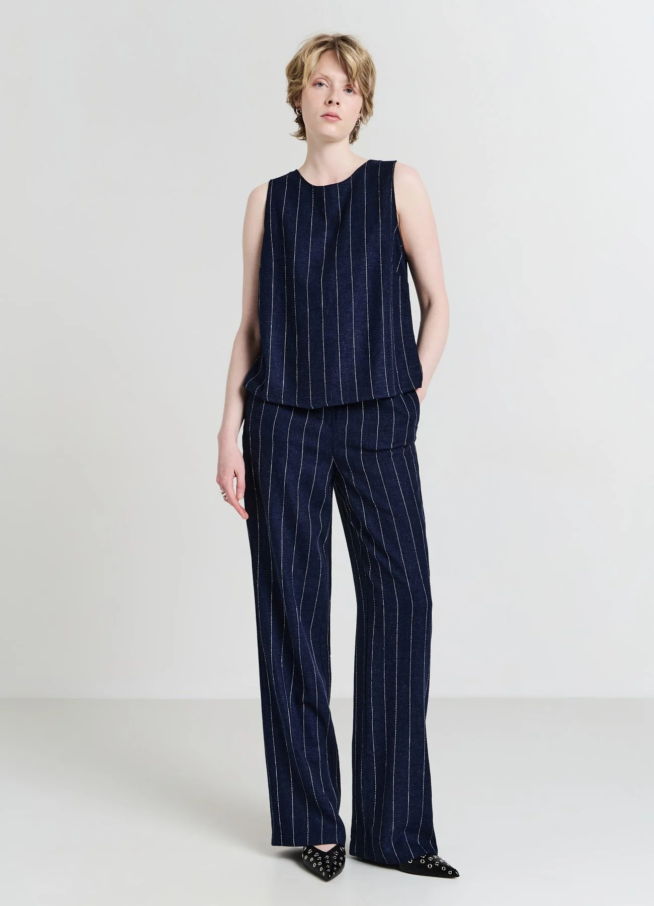 Pantalone straight gessato - Image 2