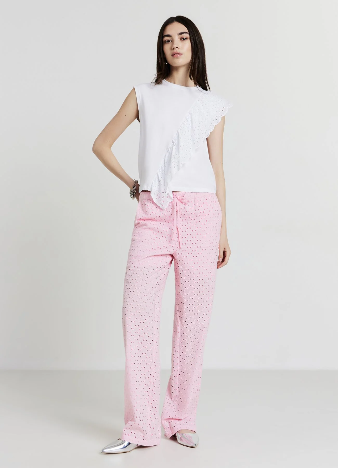 Pantalone straight in sangallo - Image 2