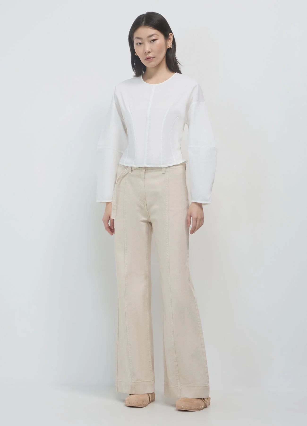 Pantaloni a palazzo con cintura - Image 2