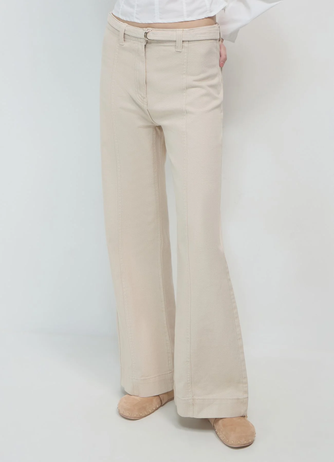 Pantaloni a palazzo con cintura - Image 3