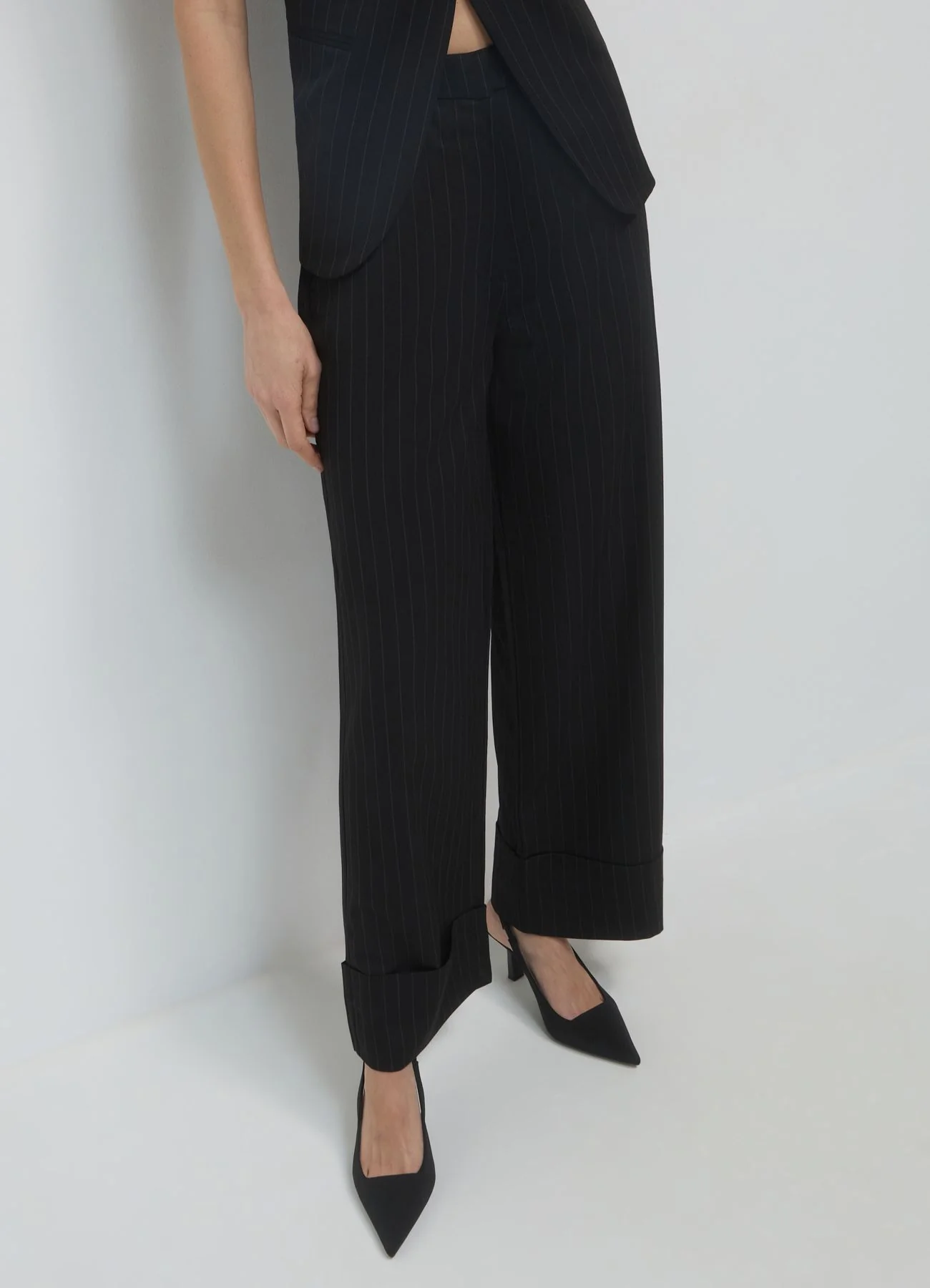 Pantaloni a palazzo gessati - Image 2