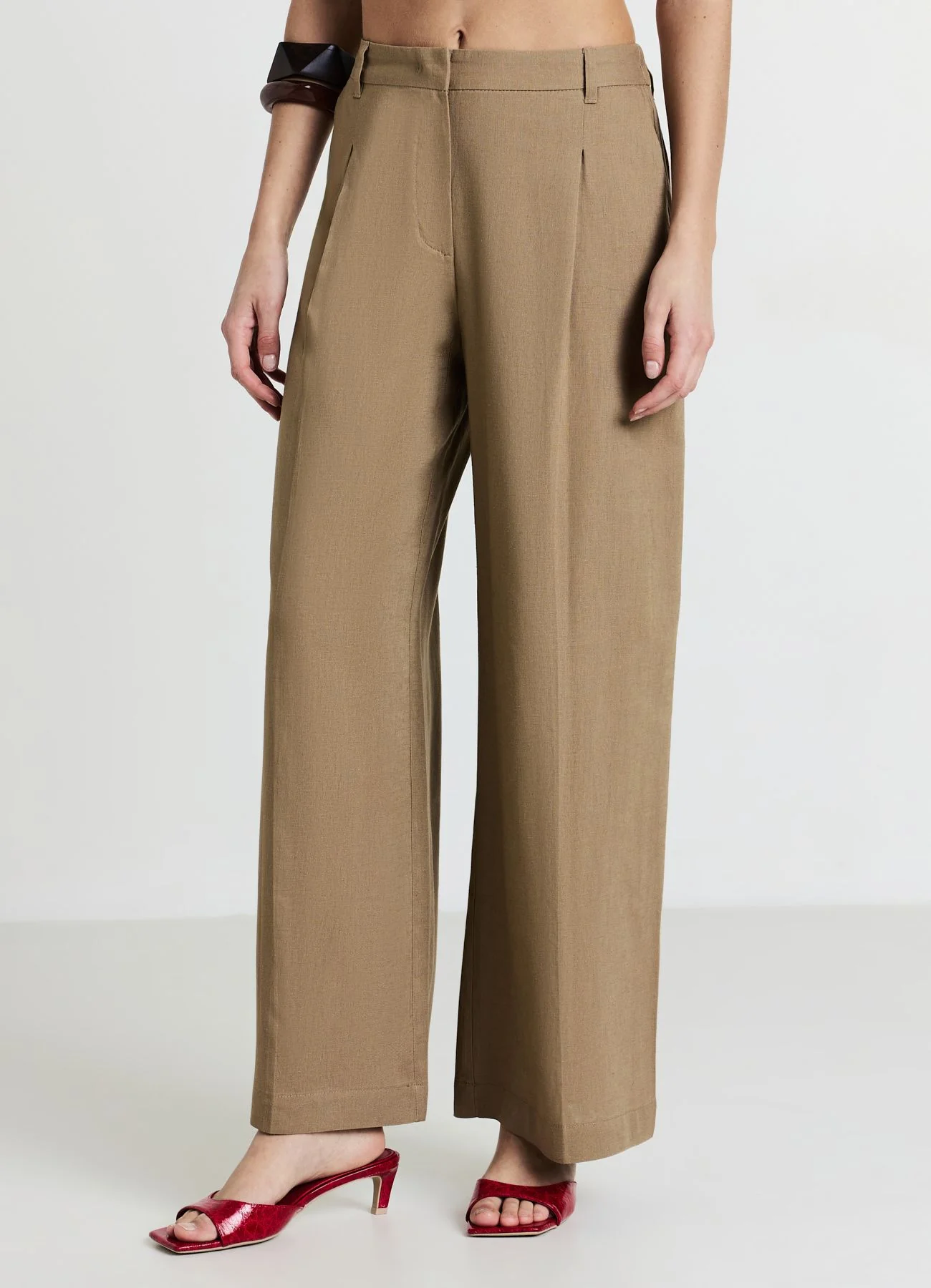Pantaloni a palazzo misto lino