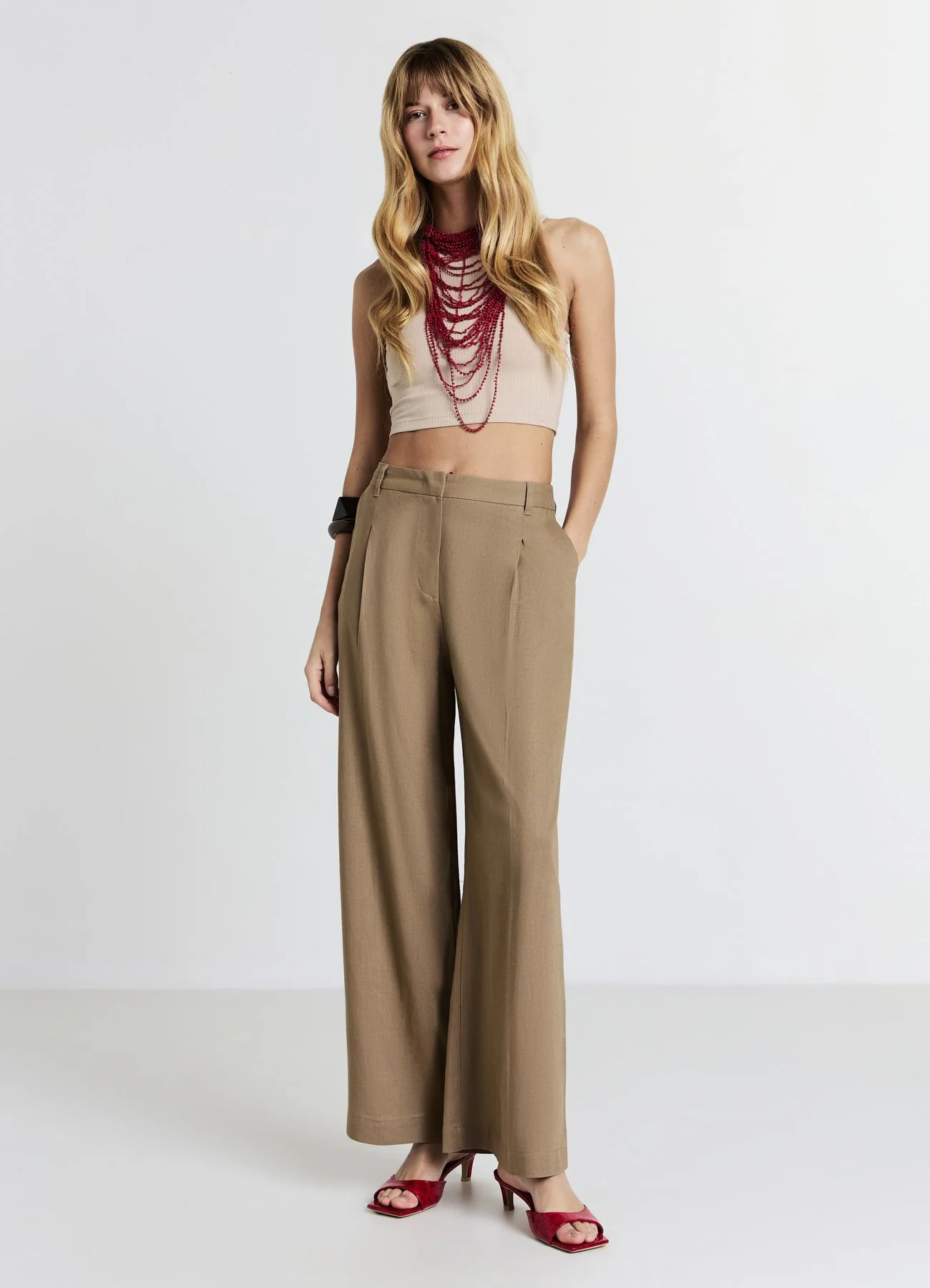 Pantaloni a palazzo misto lino - Image 3
