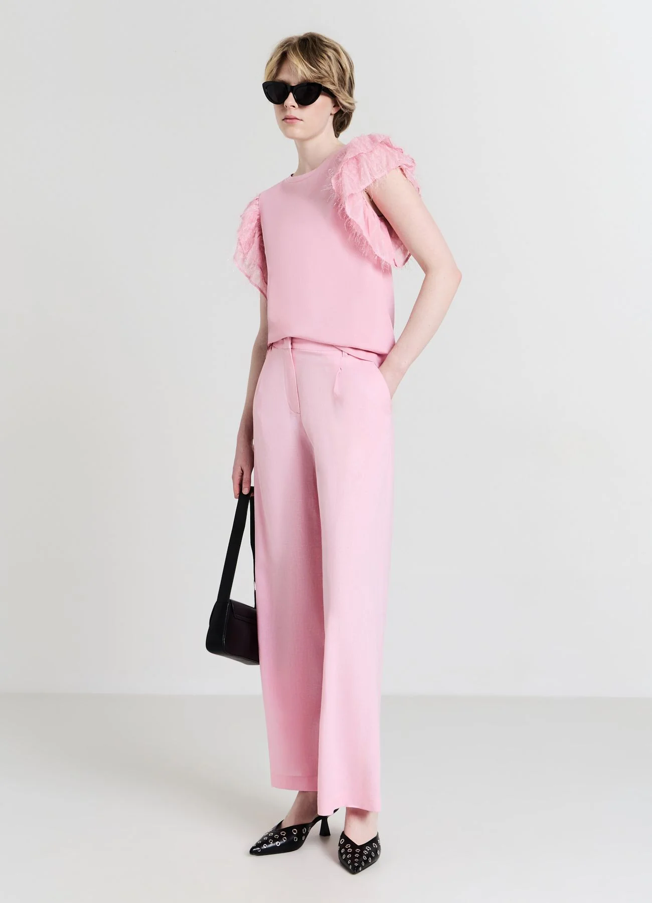 Pantaloni a palazzo misto lino - Image 2