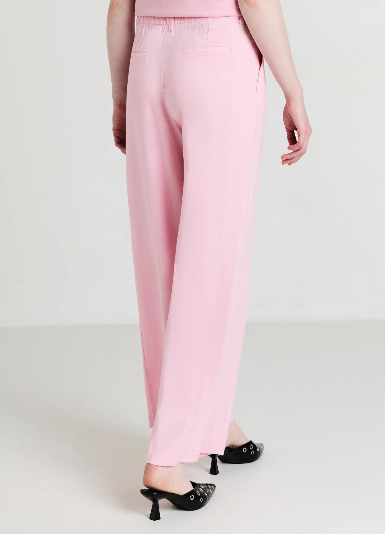 Pantaloni a palazzo misto lino - Image 3