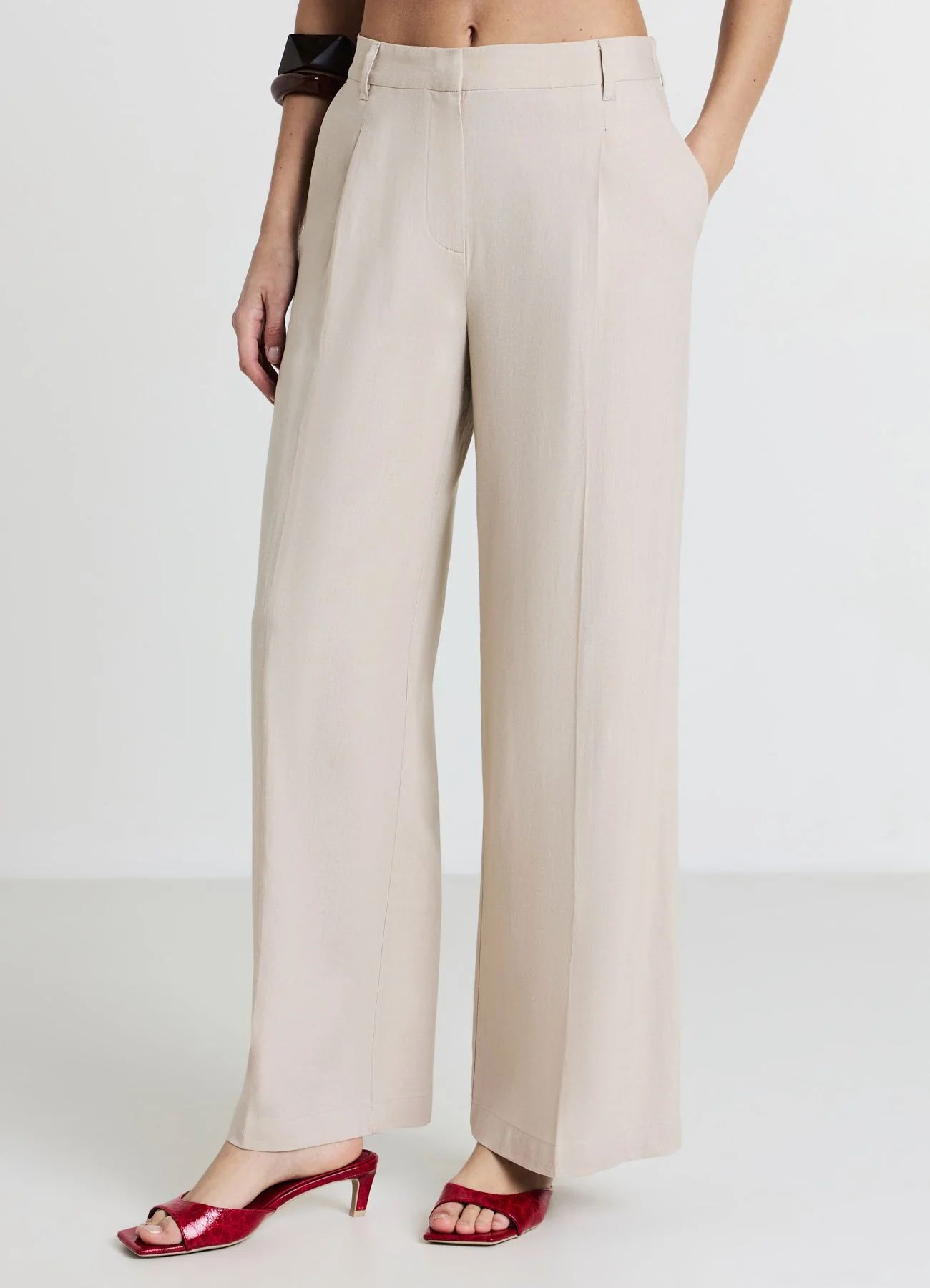 Pantaloni a palazzo misto lino - Image 2