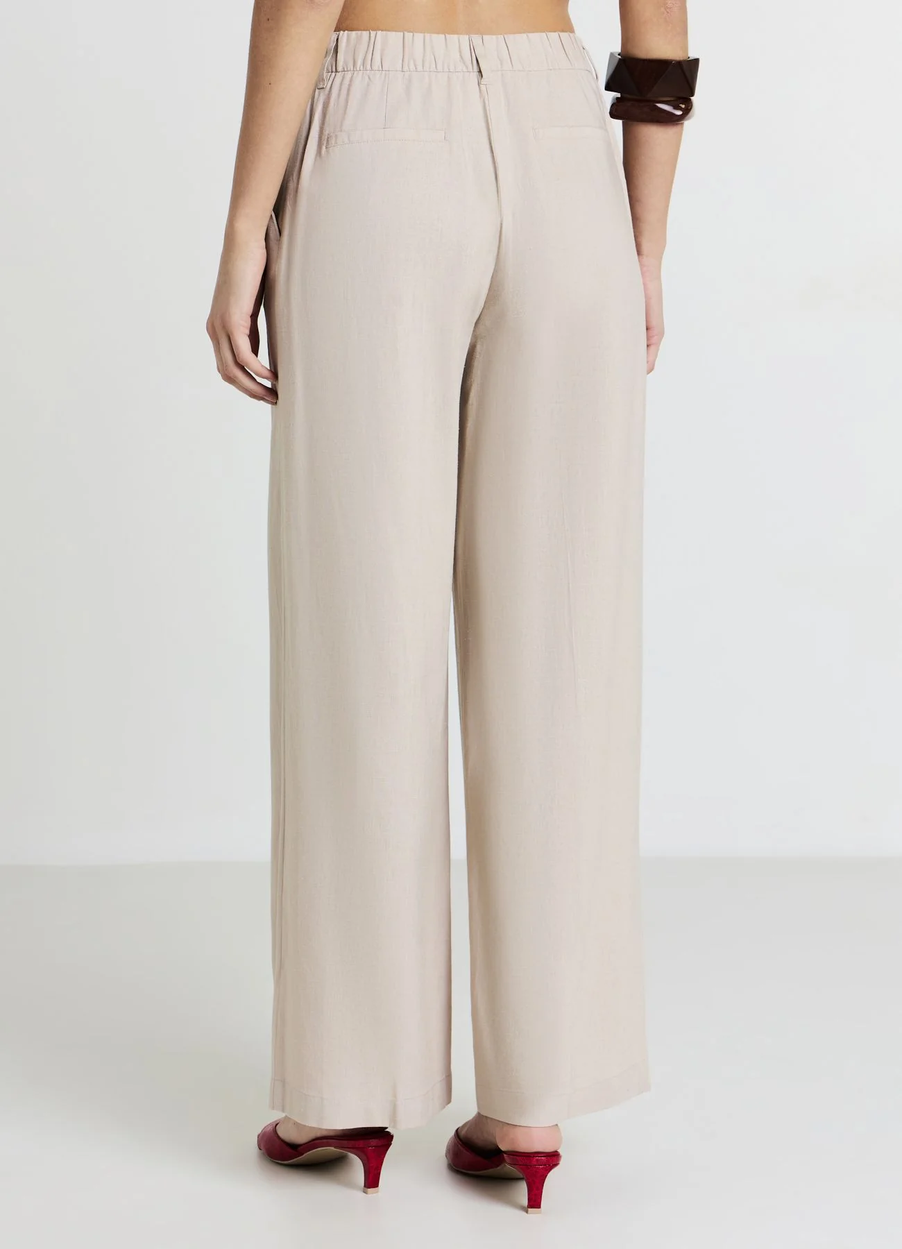 Pantaloni a palazzo misto lino - Image 3