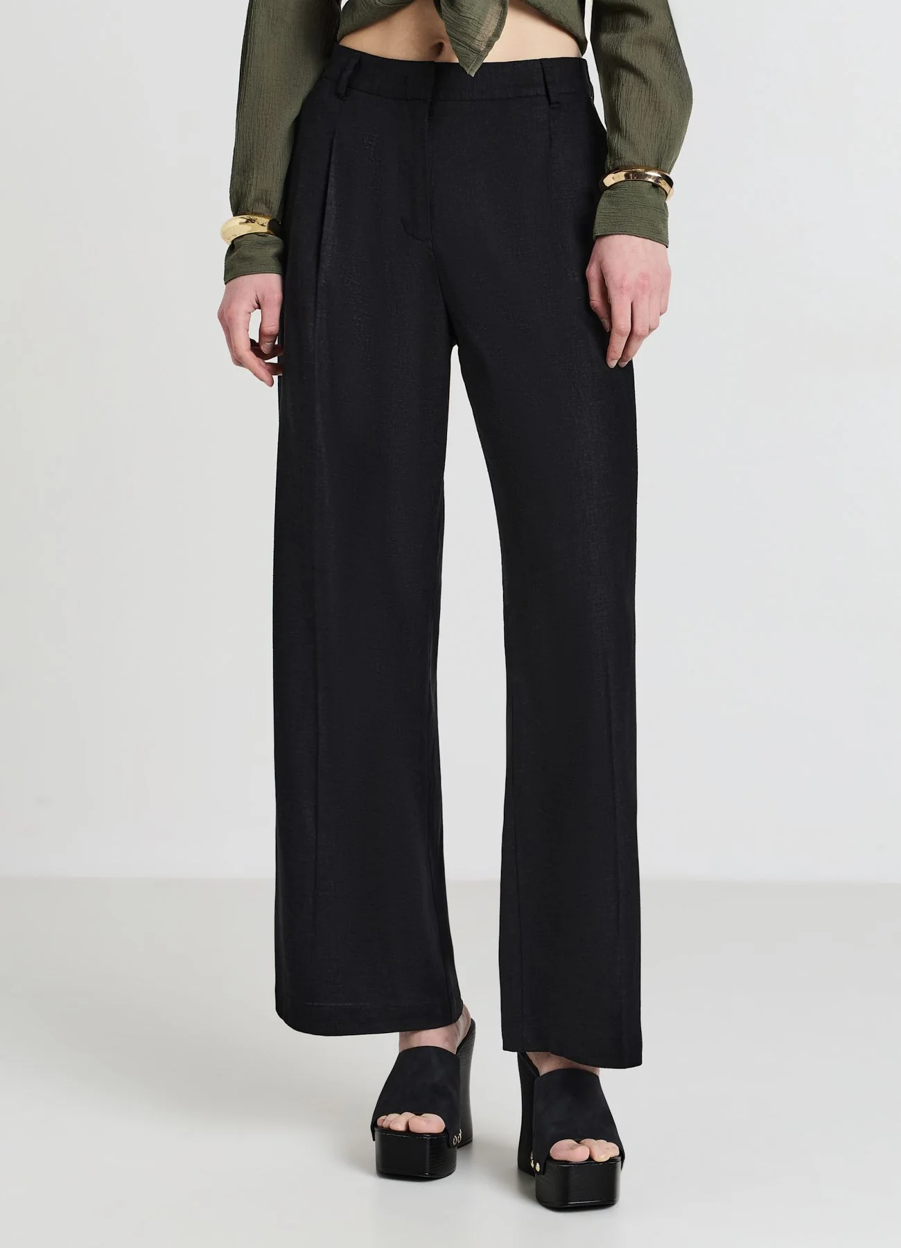 Pantaloni a palazzo misto lino - Image 2