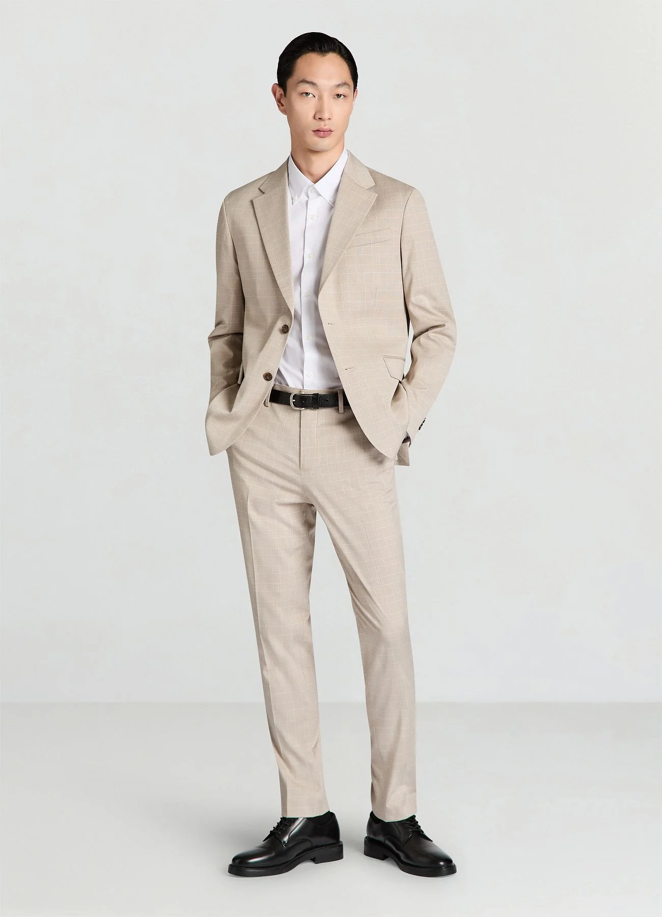 Pantaloni a quadri con tasche a filetto - Image 2