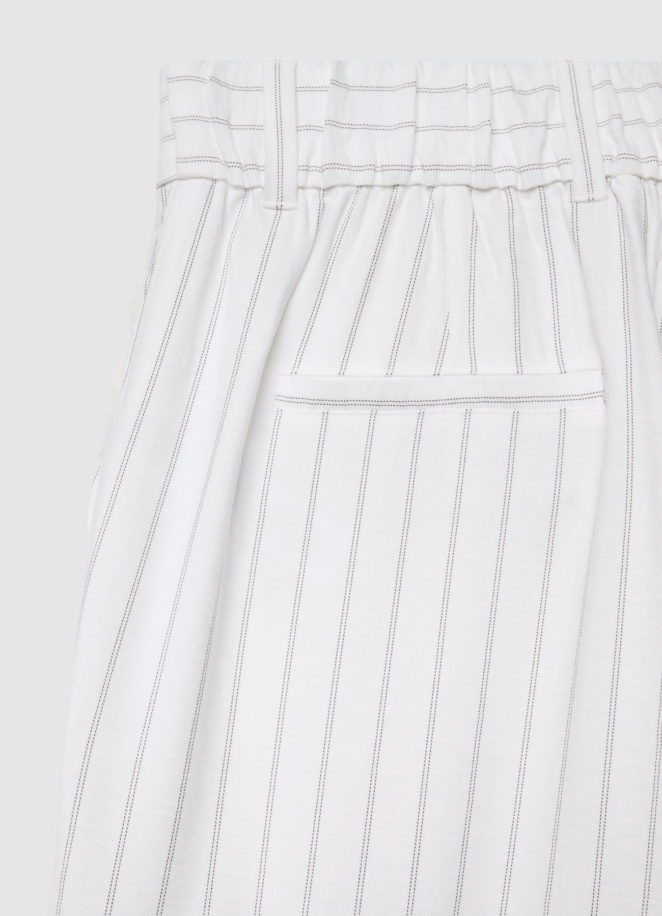 Pantaloni a righe con elastico in vita e risvolto - Image 6