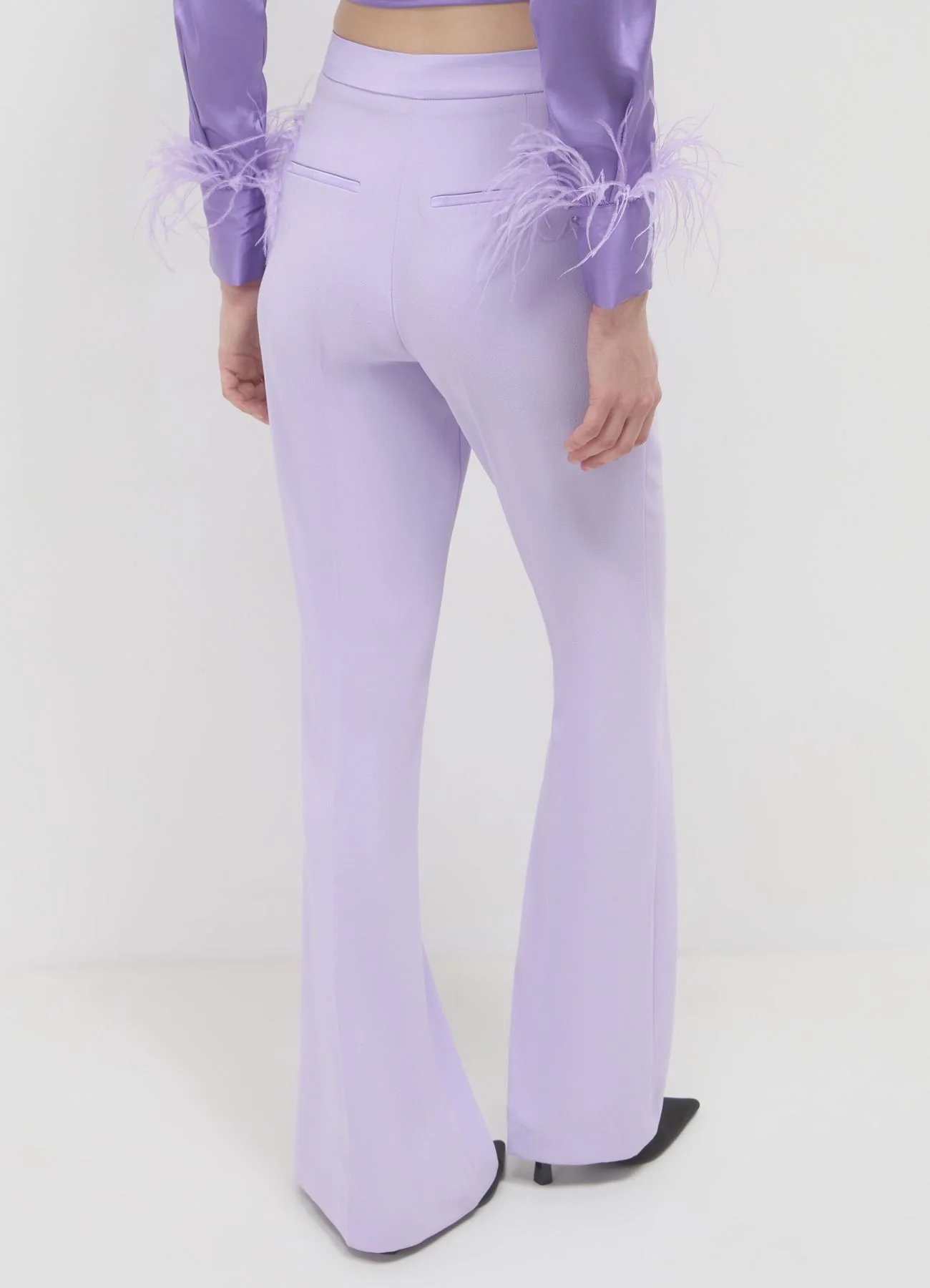Pantaloni a zampa tessuto crepe - Image 2