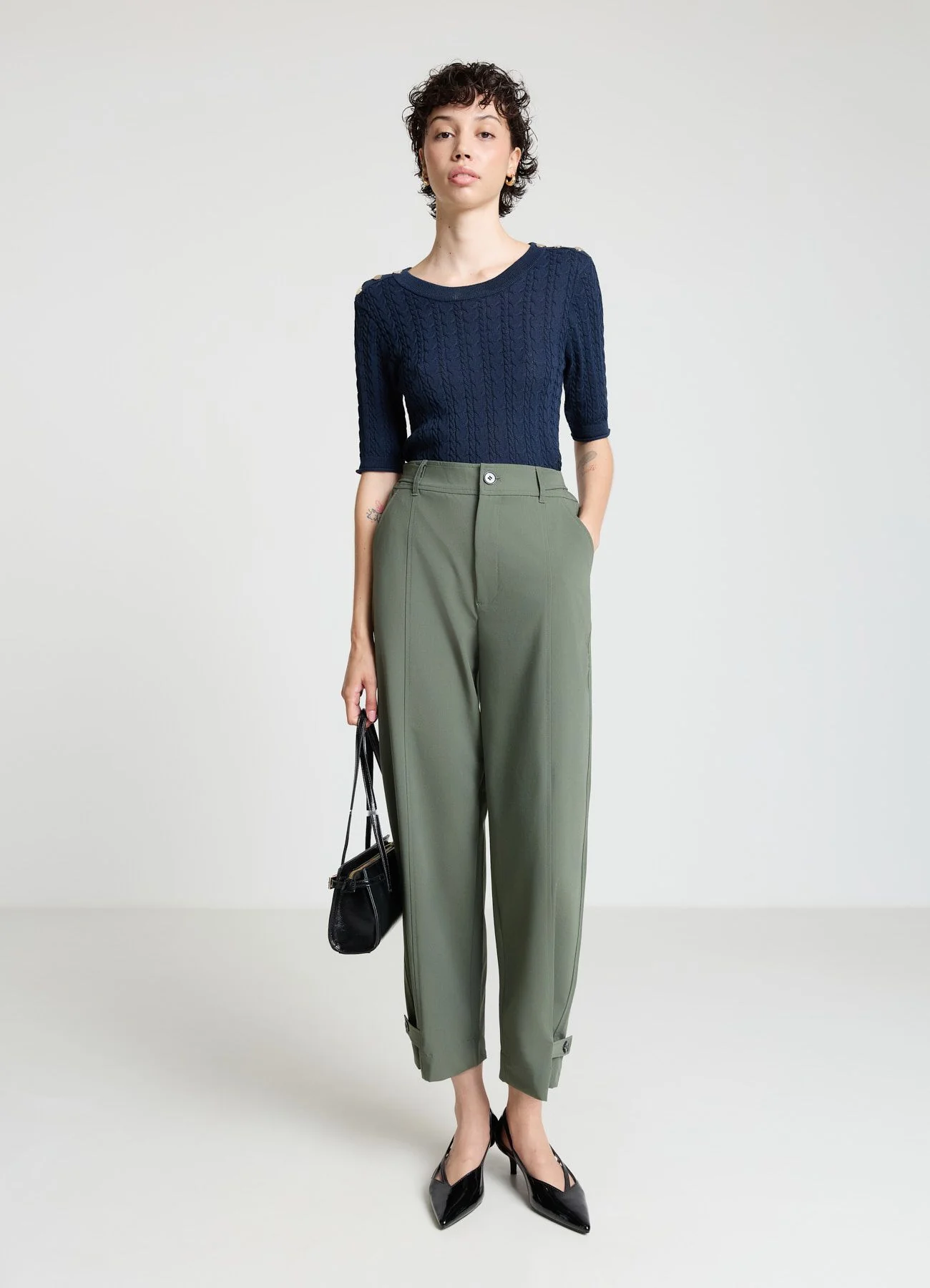 Pantaloni balloon con alamari