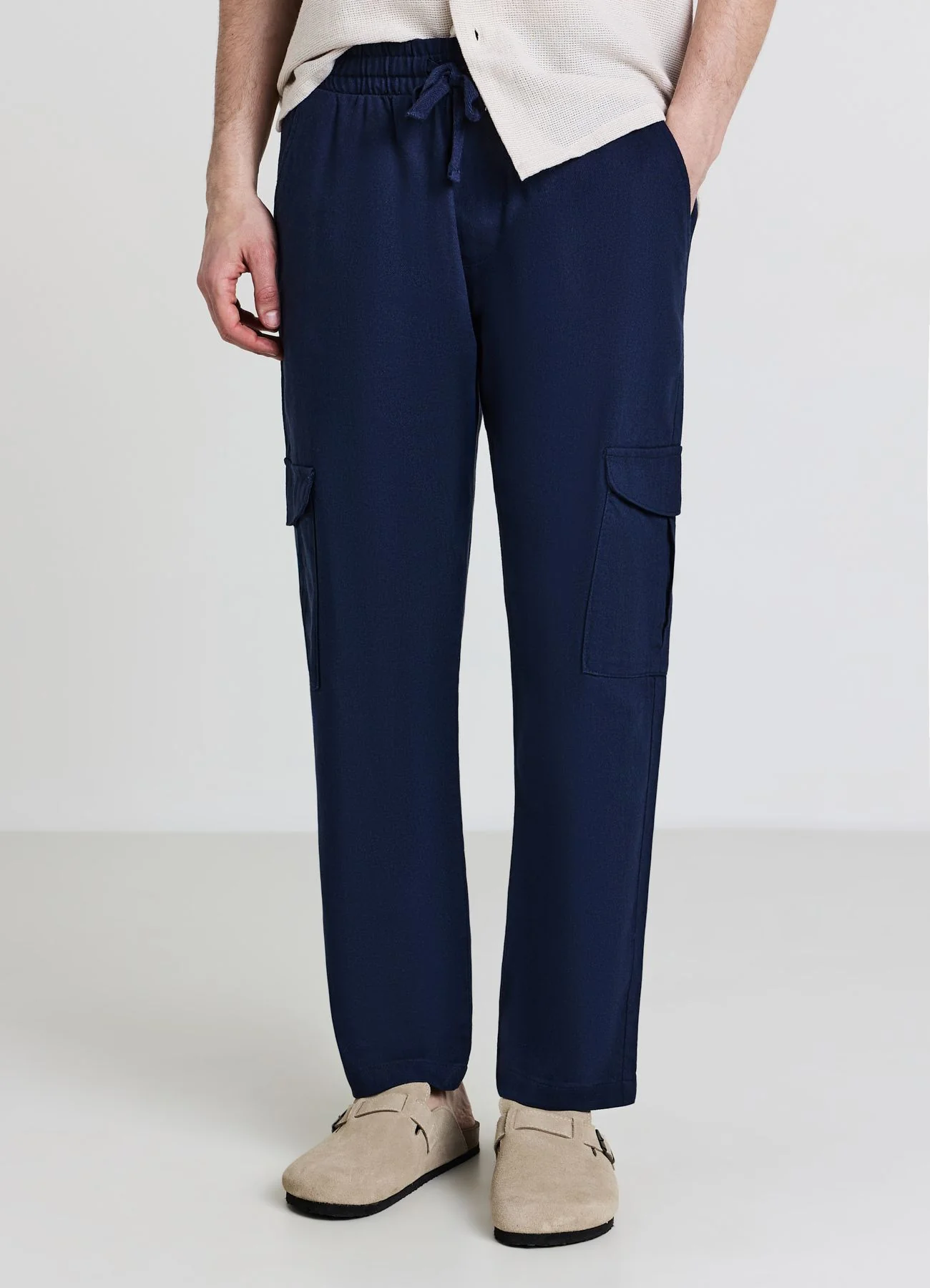 Pantaloni cargo tinta unita - Image 3