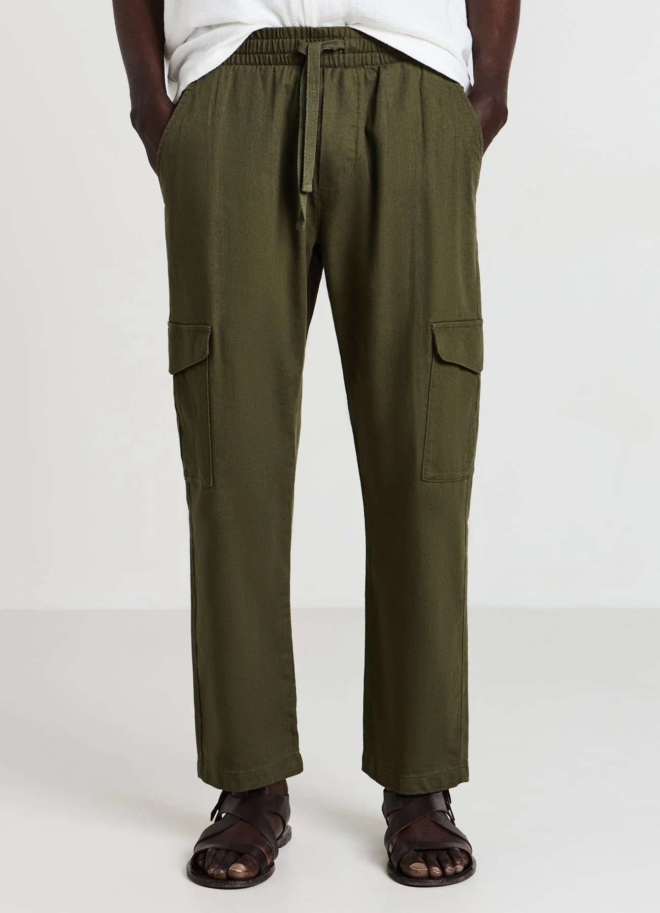 Pantaloni cargo tinta unita - Image 2