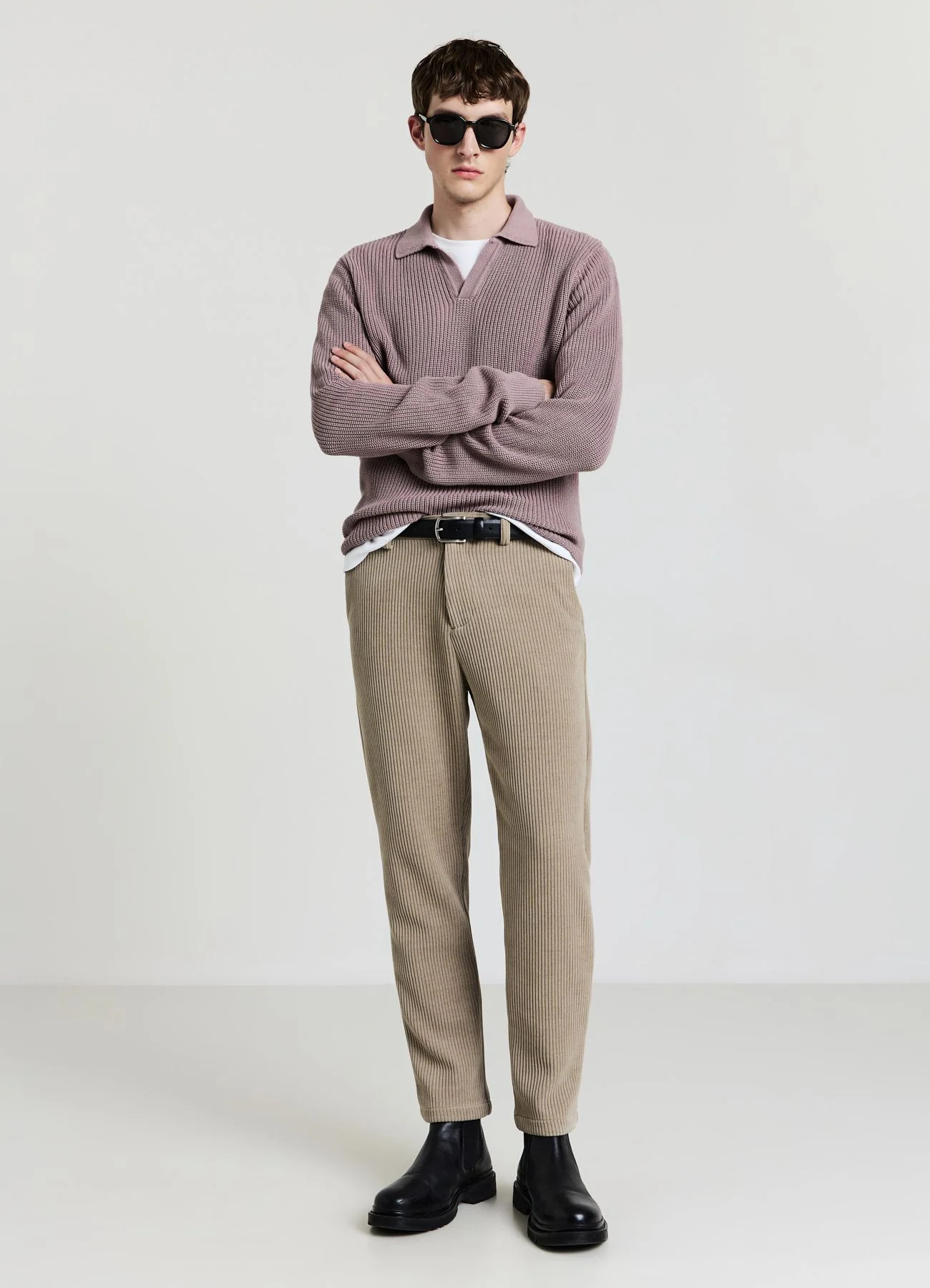 Pantaloni chino effetto velluto a coste - Image 2