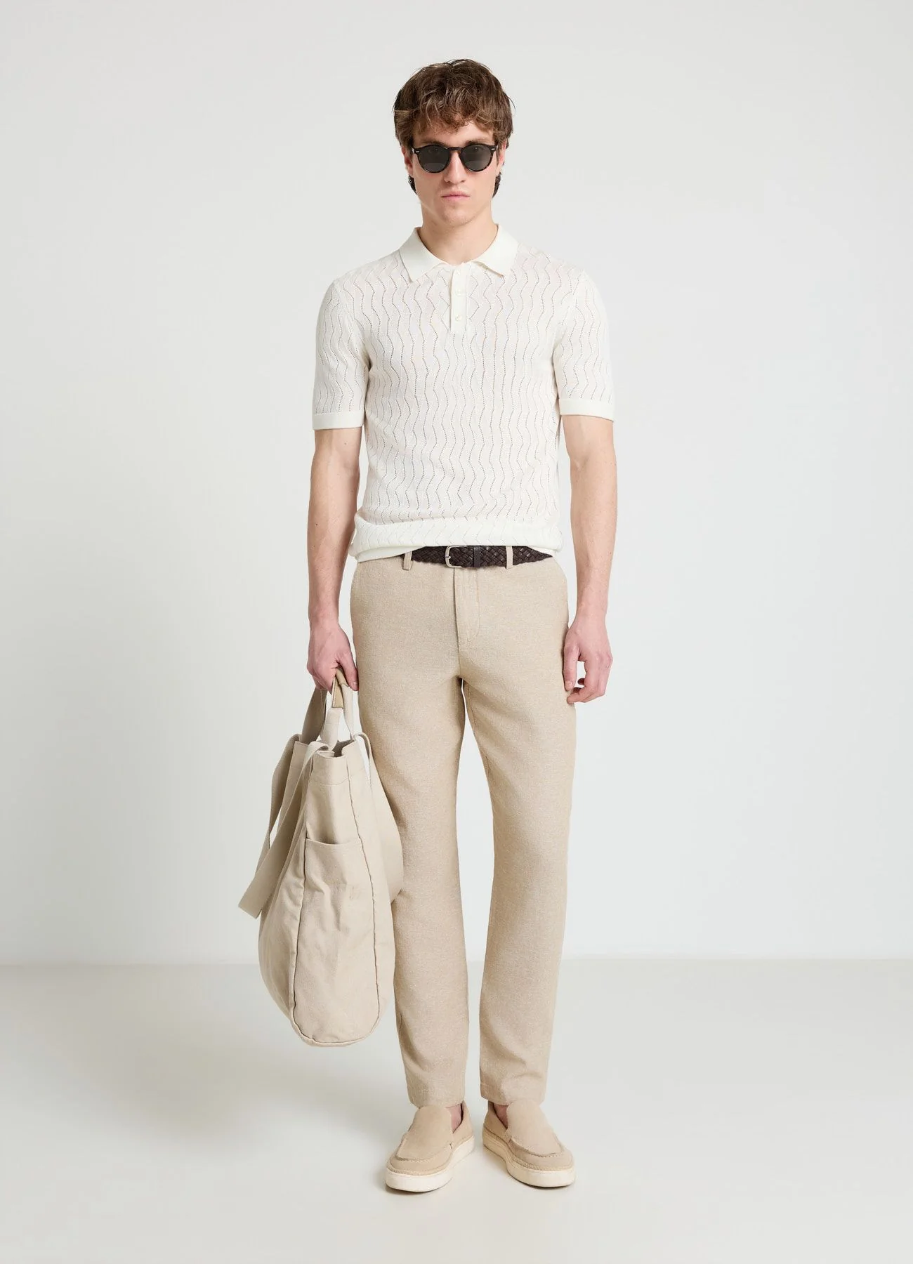Pantaloni chino in lino