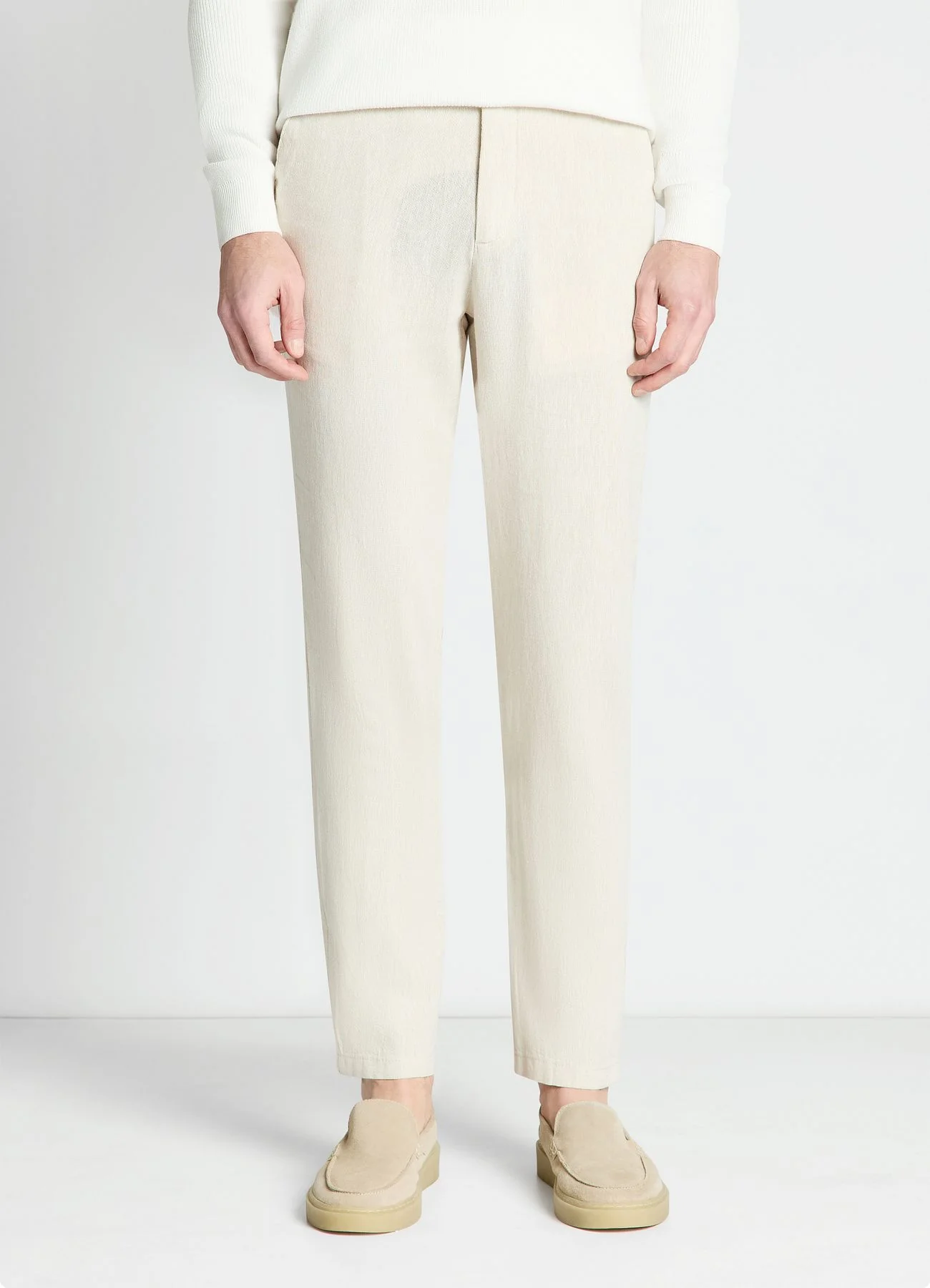 Pantaloni chino in misto lino