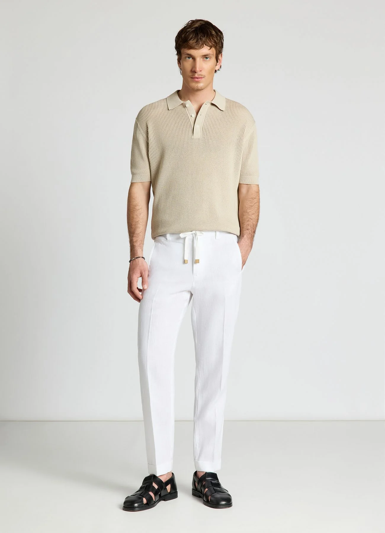 Pantaloni con coulisse in lino